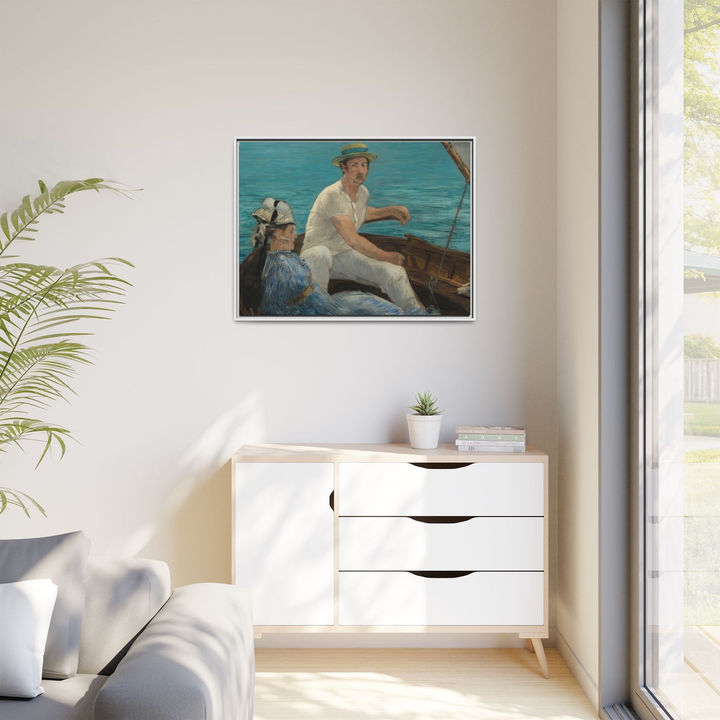 Manet, Édouard - Boating (1874) - Matte Canvas, Framed