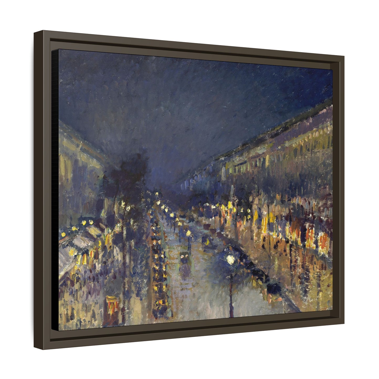 Pissarro, Camille - The Boulevard Montmartre At Night (1897) - Matte Canvas, Framed