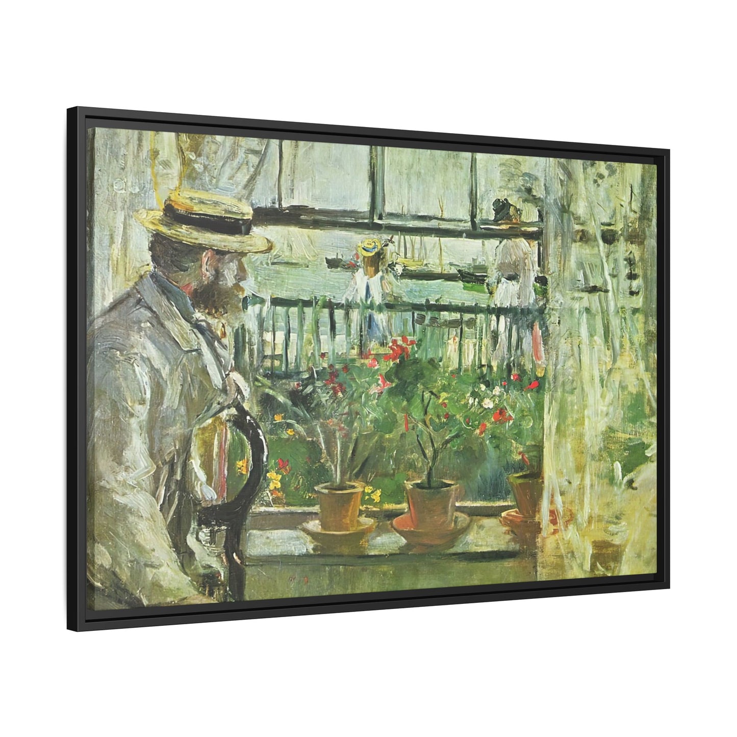Morisot, Berthe - Eugene Manet on the Isle of Wight (1875) - Matte Canvas, Framed