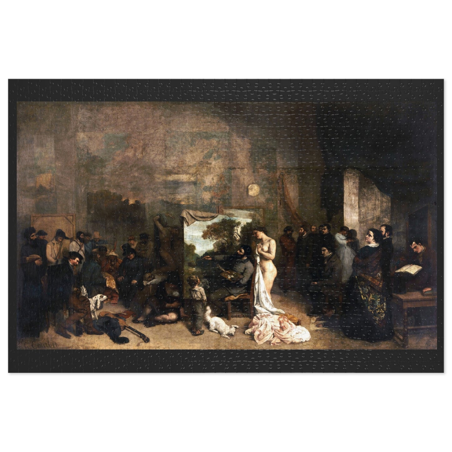 Courbet, Gustave - The Painter’s Studio (1855) - 1000pc Jigsaw Puzzle