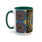 Pacio, Adam - Emerald Arrows Mandala - Colorful Accent Mugs