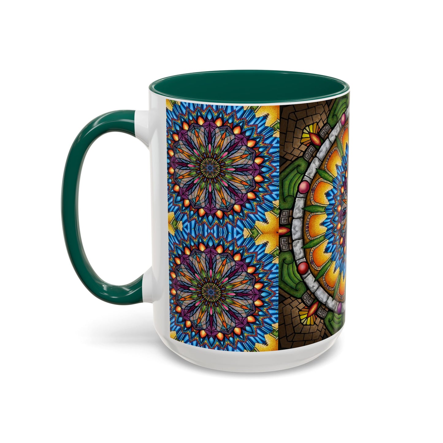 Pacio, Adam - Emerald Arrows Mandala - Colorful Accent Mugs