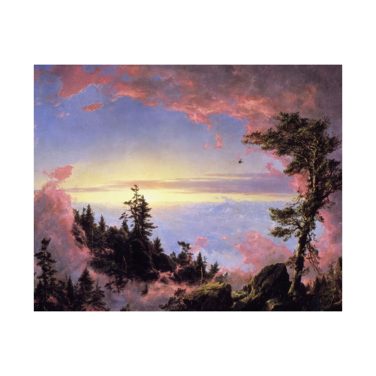 Church, Frederic Edwin - Above the Clouds at Sunrise  (1849) - Satin Posters