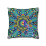 Melek Taus Mandala - Faux Suede Square Pillowcase