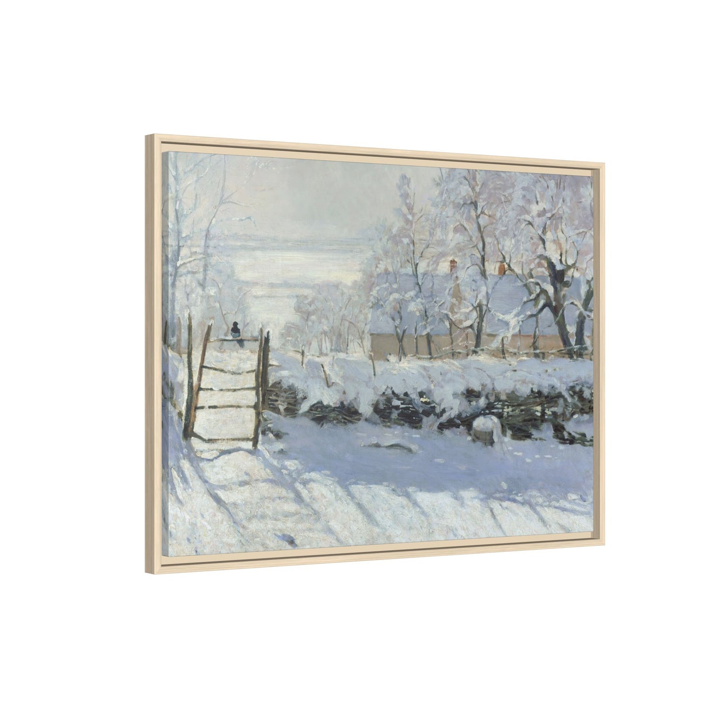 Monet, Claude - The Magpie (1868) - Matte Canvas, Framed