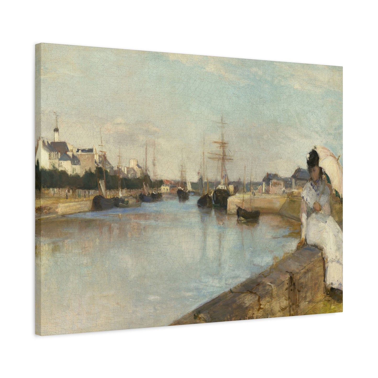 Morisot, Berthe - The Harbor at Lorient (1869) - Canvas Block, unframed