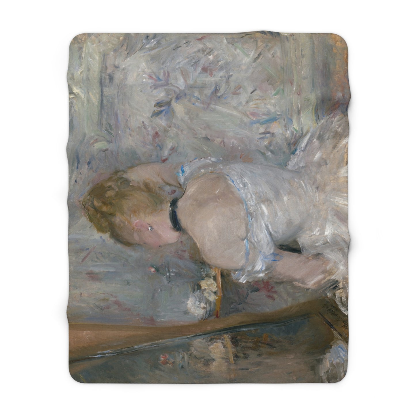 Morisot, Berthe - Woman at Her Toilette (1880) - Sherpa Fleece Blanket