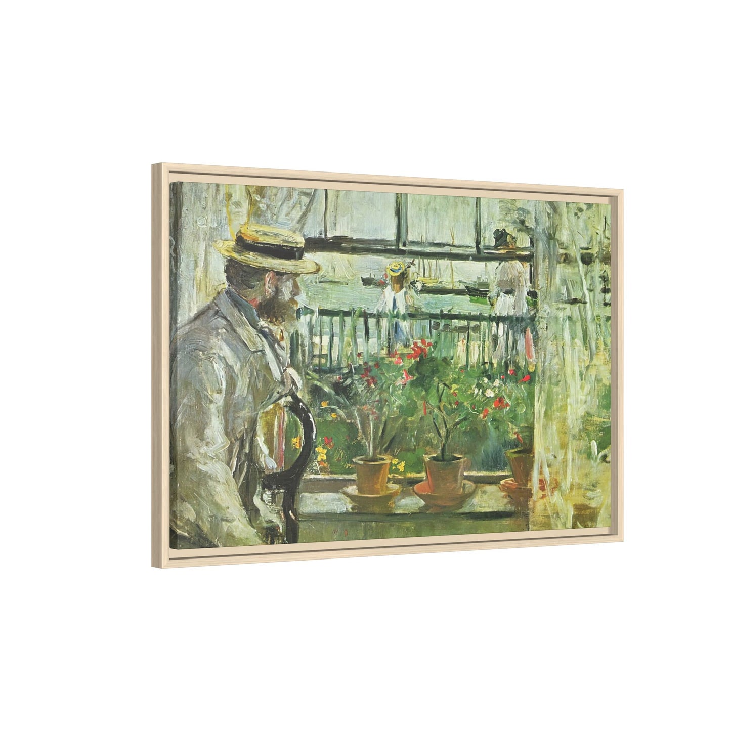 Morisot, Berthe - Eugene Manet on the Isle of Wight (1875) - Matte Canvas, Framed