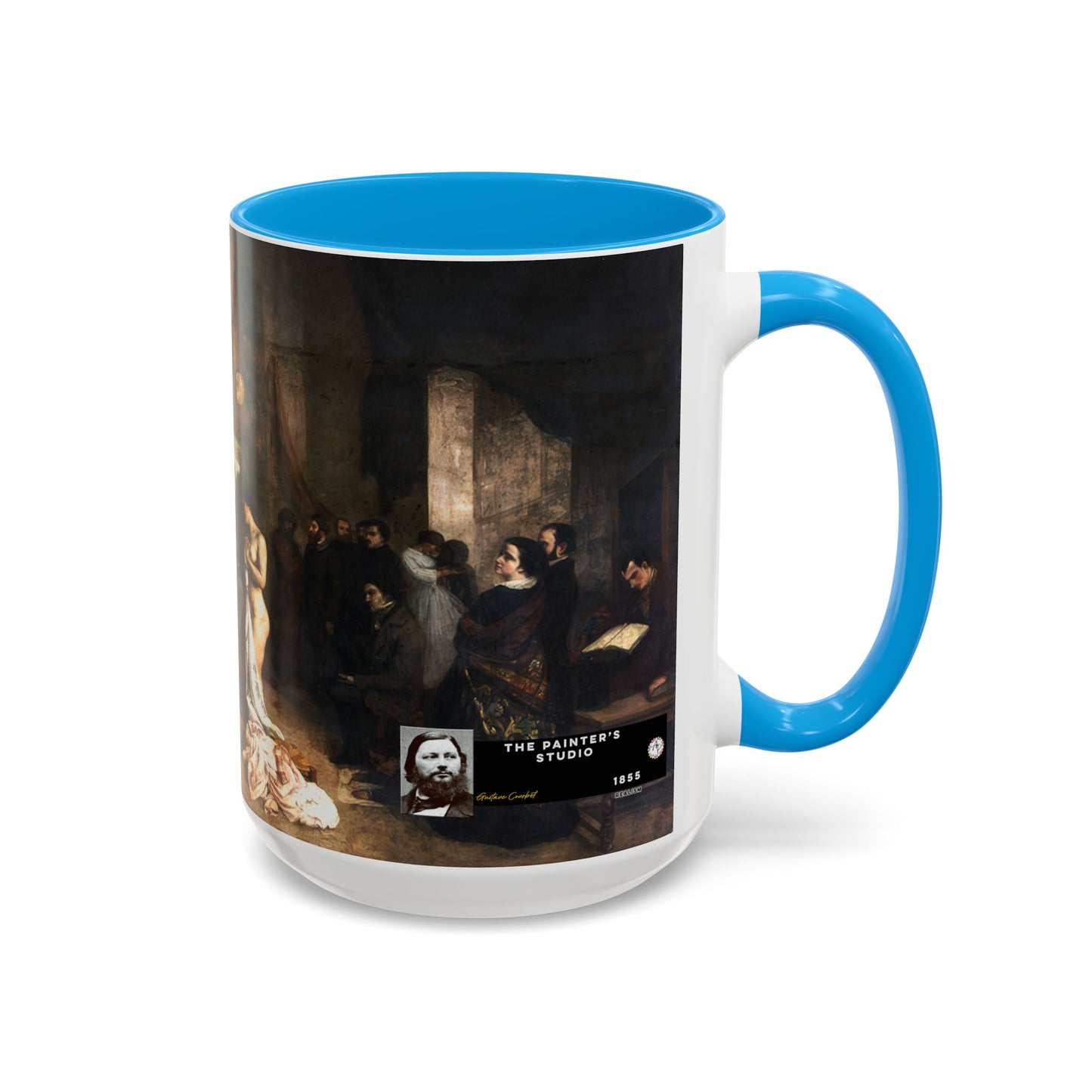 Courbet, Gustave - The Painter’s Studio (1855) - Colorful Accent Mugs