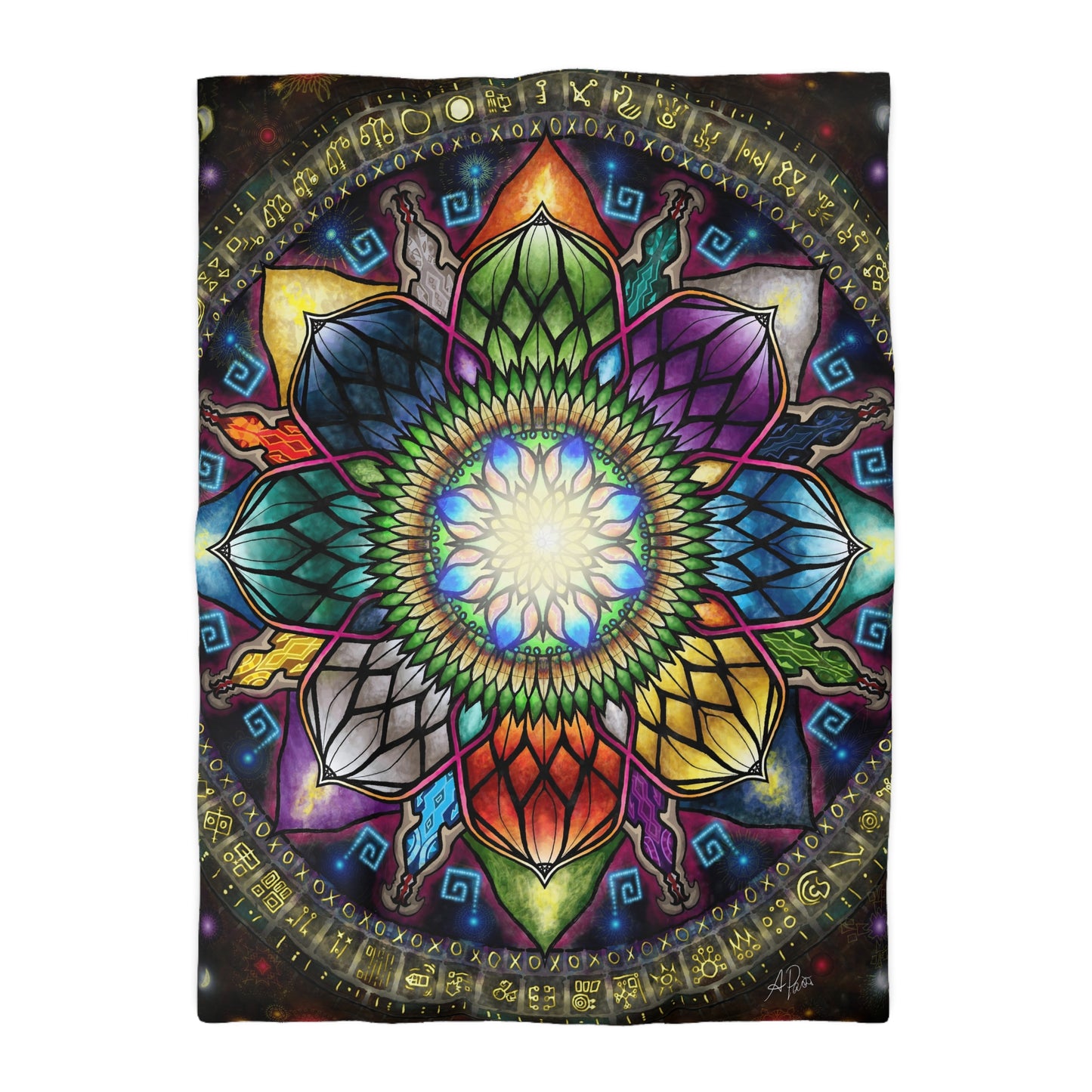 Pacio, Adam - Mystic Jewel Mandala - Microfiber Duvet Cover