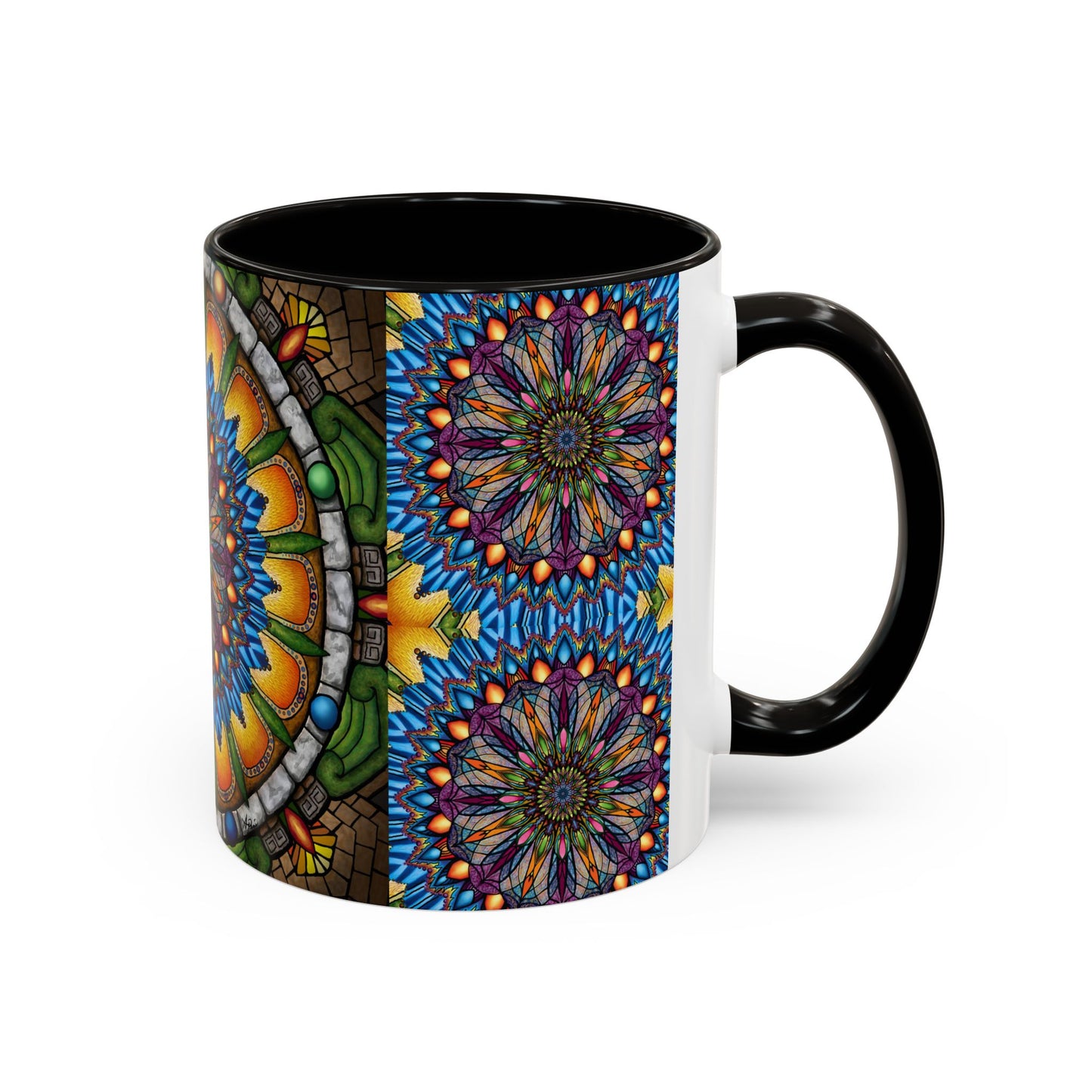 Pacio, Adam - Emerald Arrows Mandala - Colorful Accent Mugs