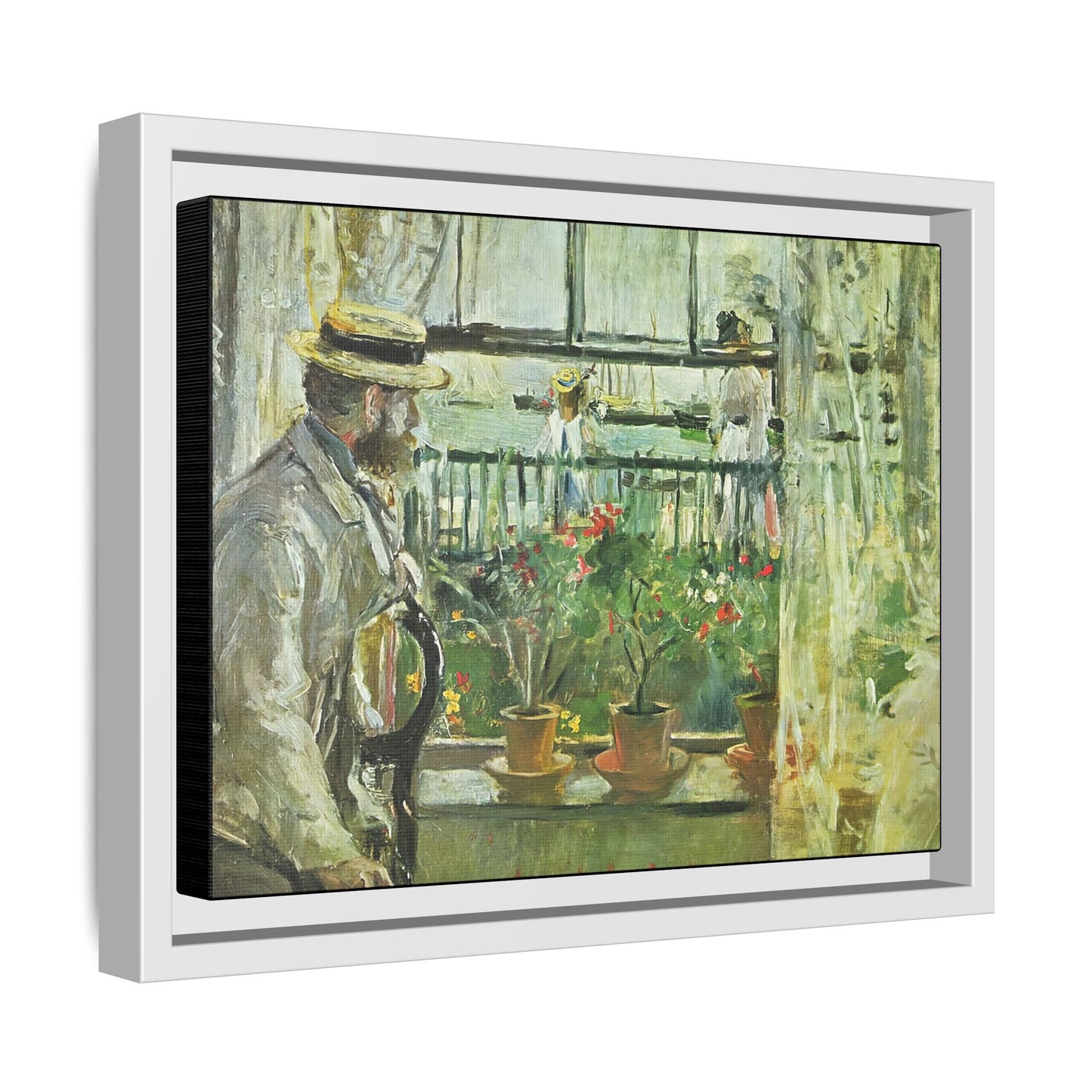 Morisot, Berthe - Eugene Manet on the Isle of Wight (1875) - Matte Canvas, Framed