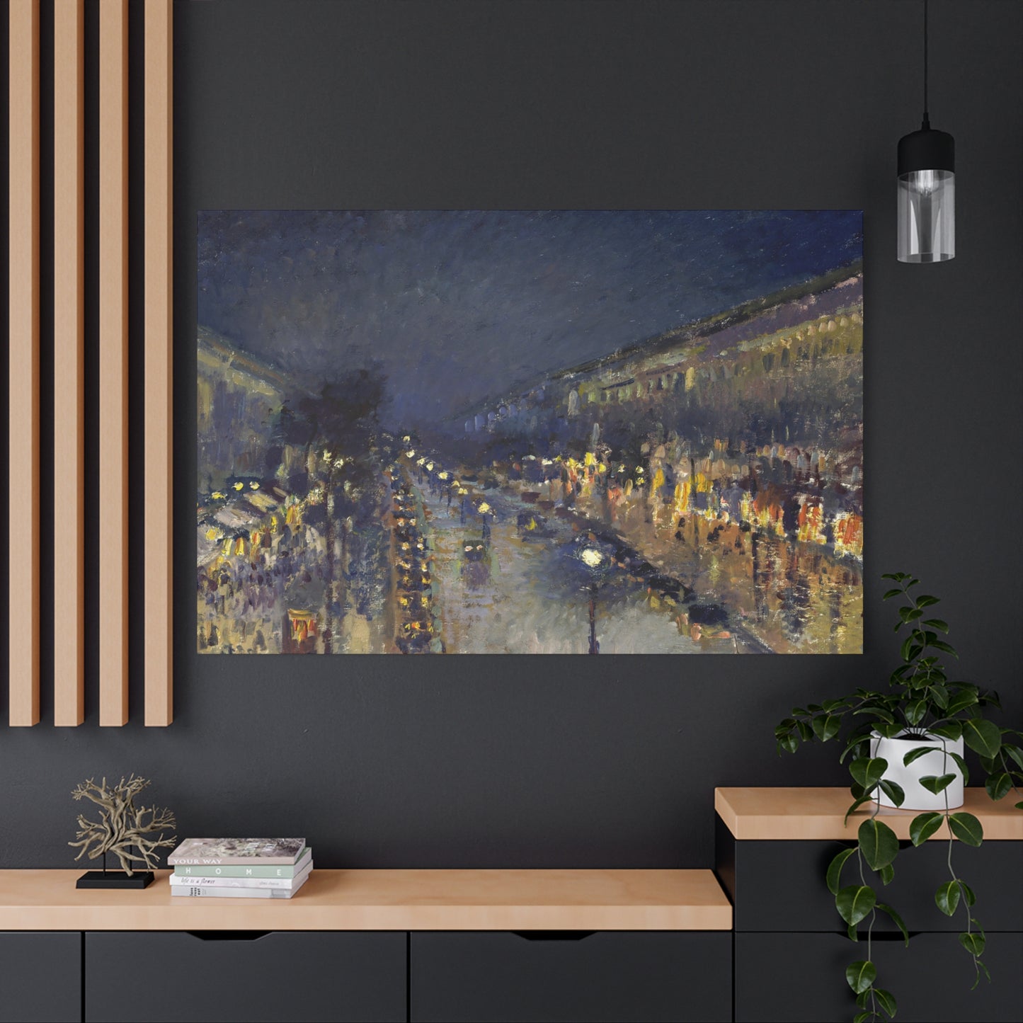 Pissarro, Camille - The Boulevard Montmartre At Night (1897) - Canvas Block, unframed