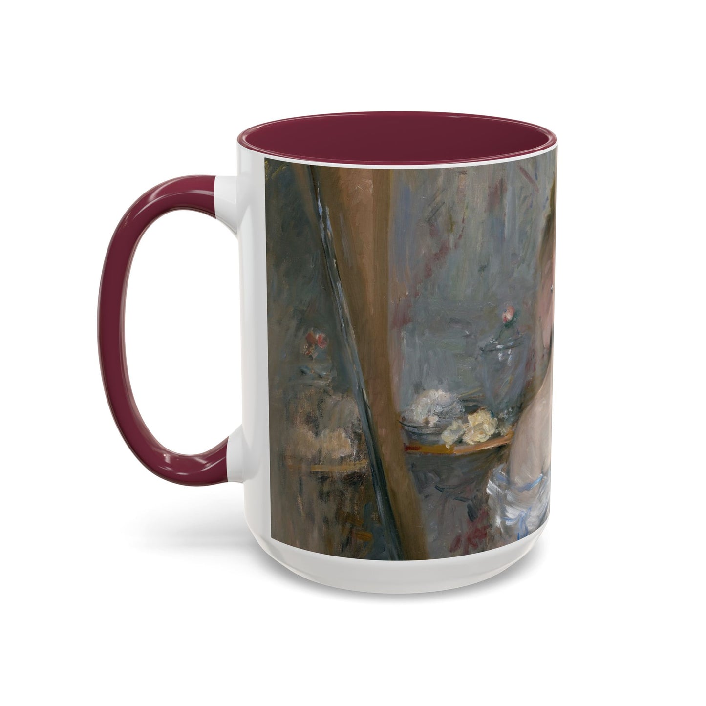 Morisot, Berthe - Woman at Her Toilette (1880) - Colorful Accent Mugs