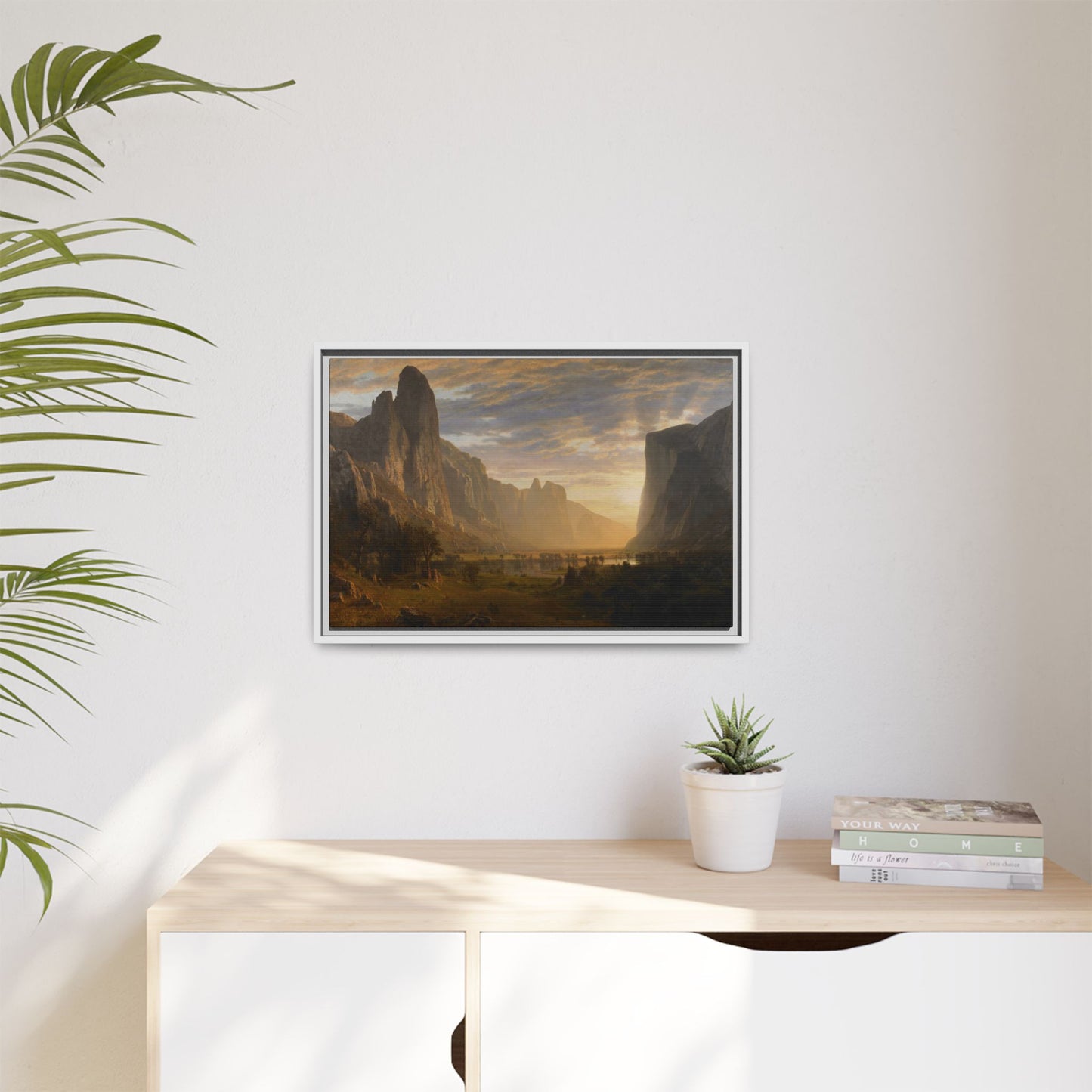 Bierstadt, Albert - Looking Down Yosemite Valley (1865) - Matte Canvas, Framed