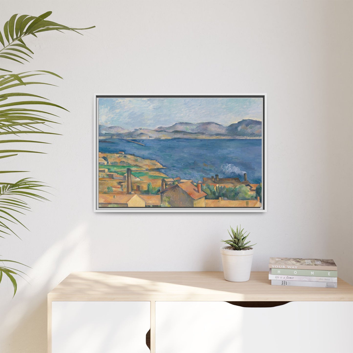 Cézanne, Paul - The Bay of Marseille, Seen from L'Estaque (1885) - Matte Canvas, Framed