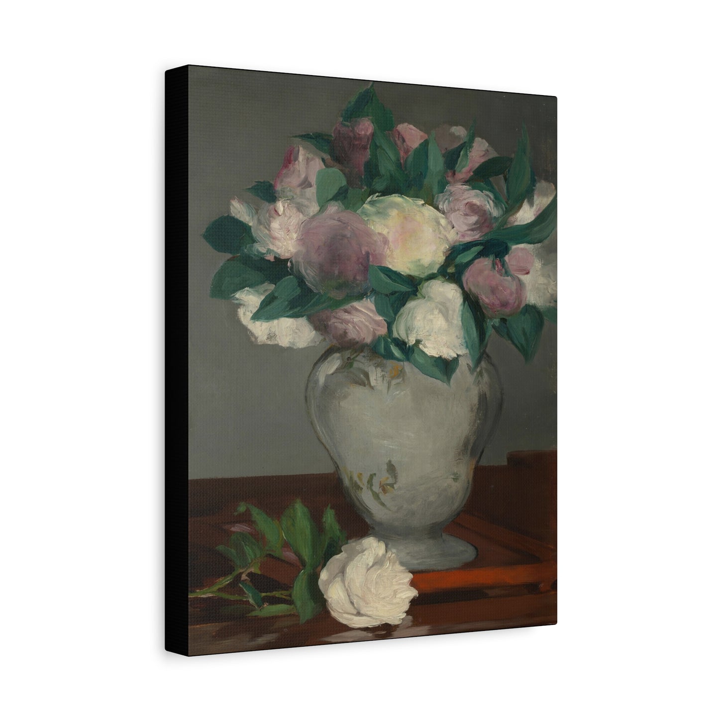 Manet, Édouard - Peonies (1864) - Canvas Block, unframed