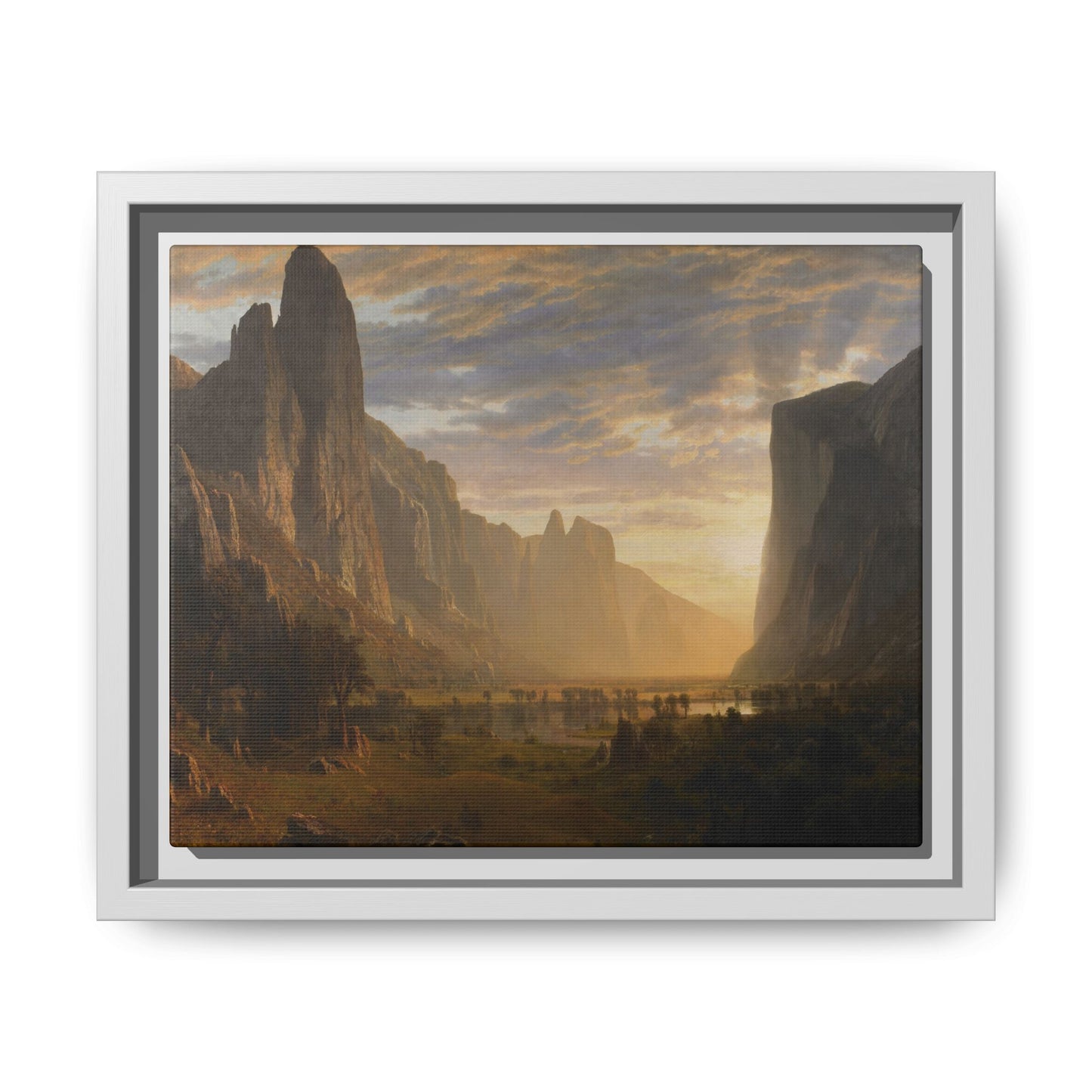 Bierstadt, Albert - Looking Down Yosemite Valley (1865) - Matte Canvas, Framed