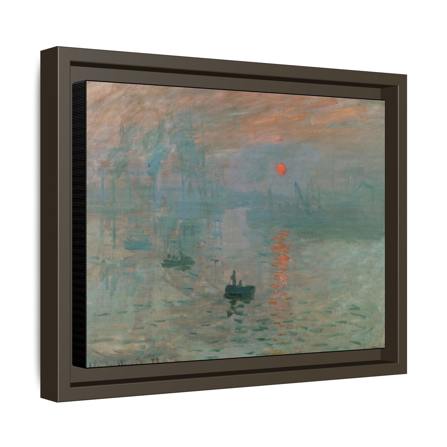 Monet, Claude - Impression, Sunrise (1872) - Matte Canvas, Framed