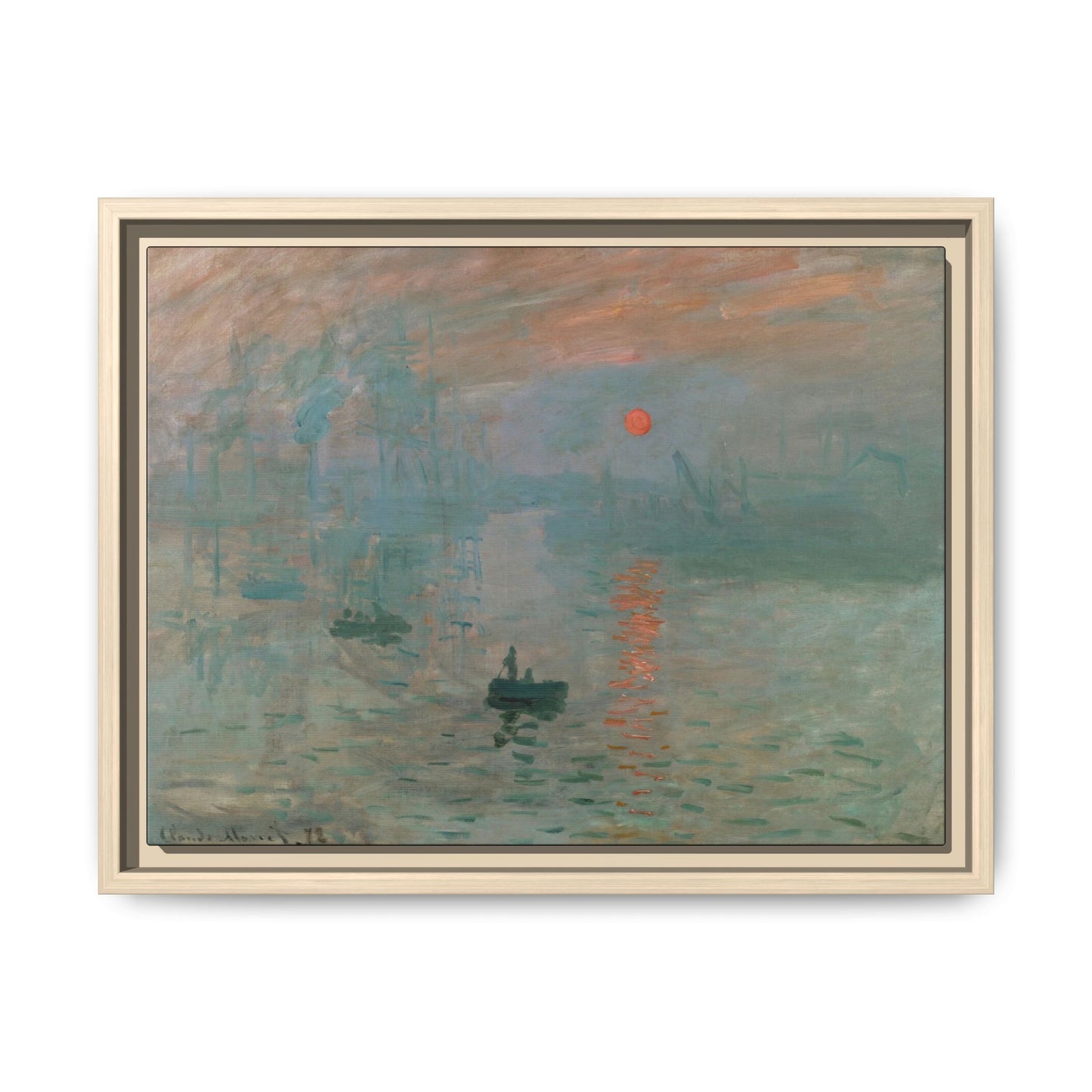 Monet, Claude - Impression, Sunrise (1872) - Matte Canvas, Framed