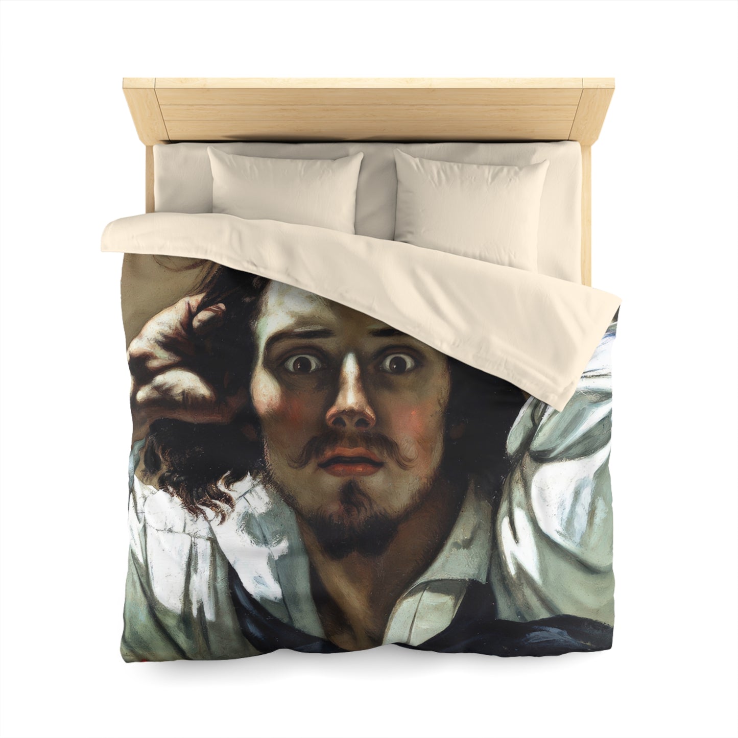 Courbet, Gustave - The Desperate Man (1843) - Microfiber Duvet Cover