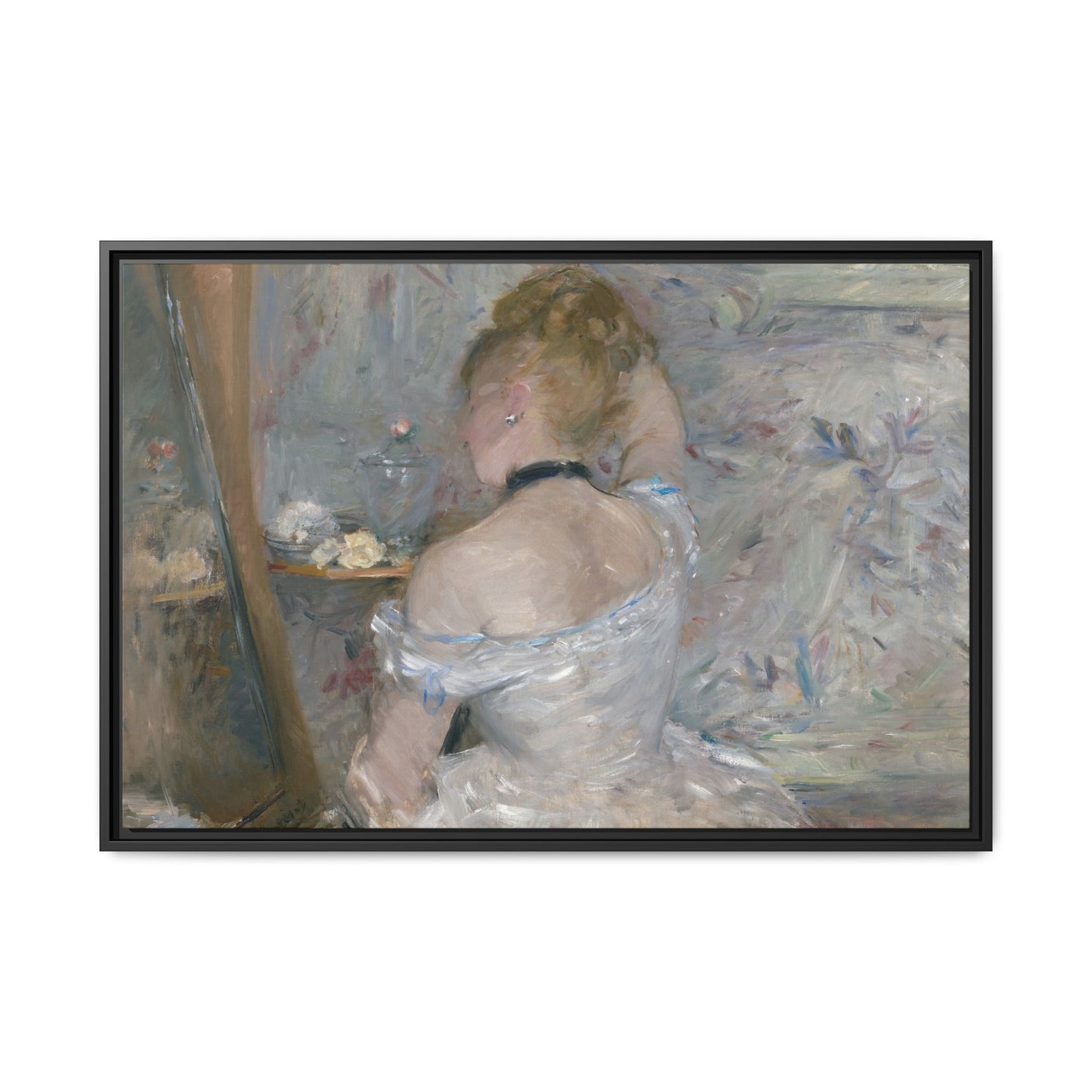 Morisot, Berthe - Woman at Her Toilette (1880) - Matte Canvas, Framed