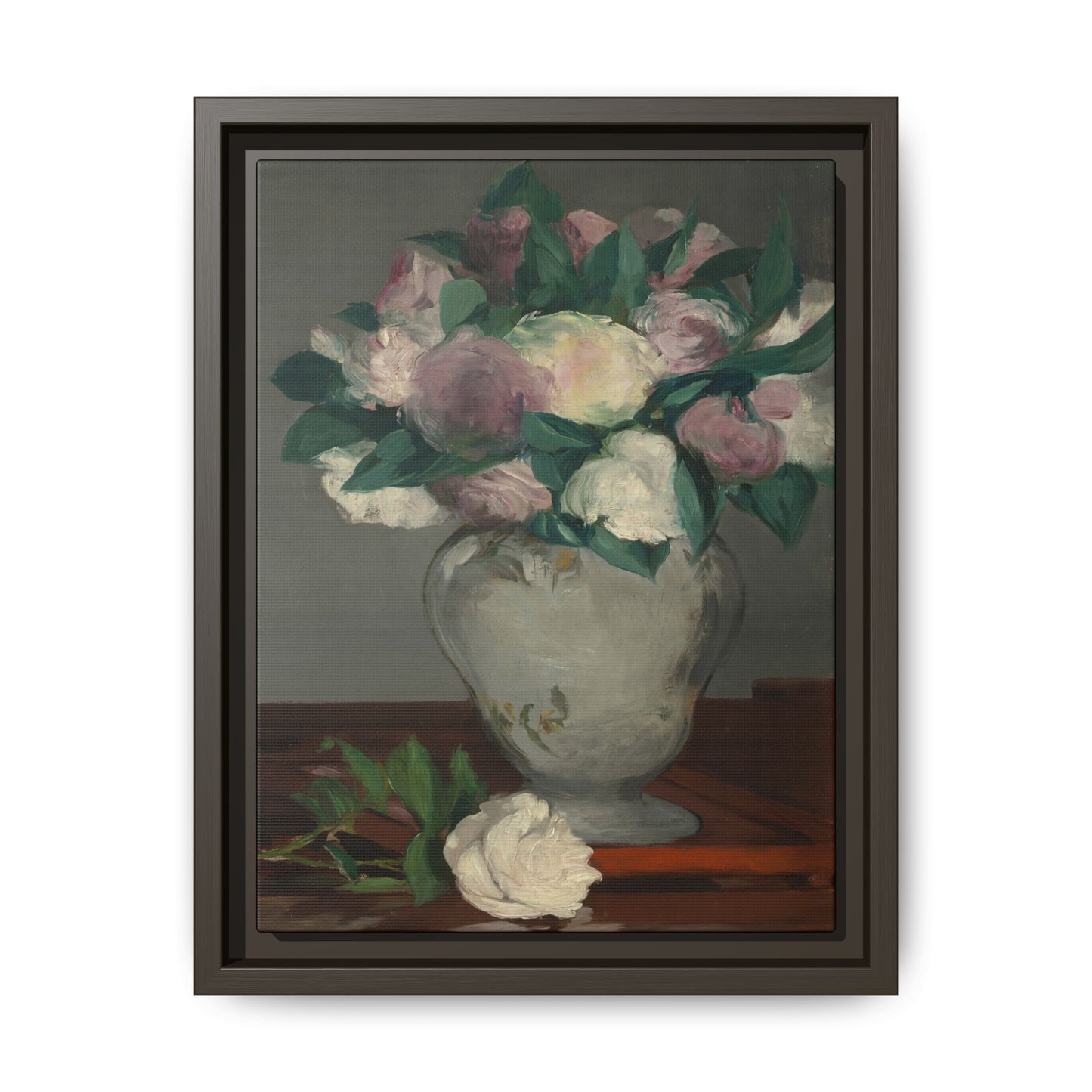 Manet, Édouard - Peonies (1864) - Matte Canvas, Framed