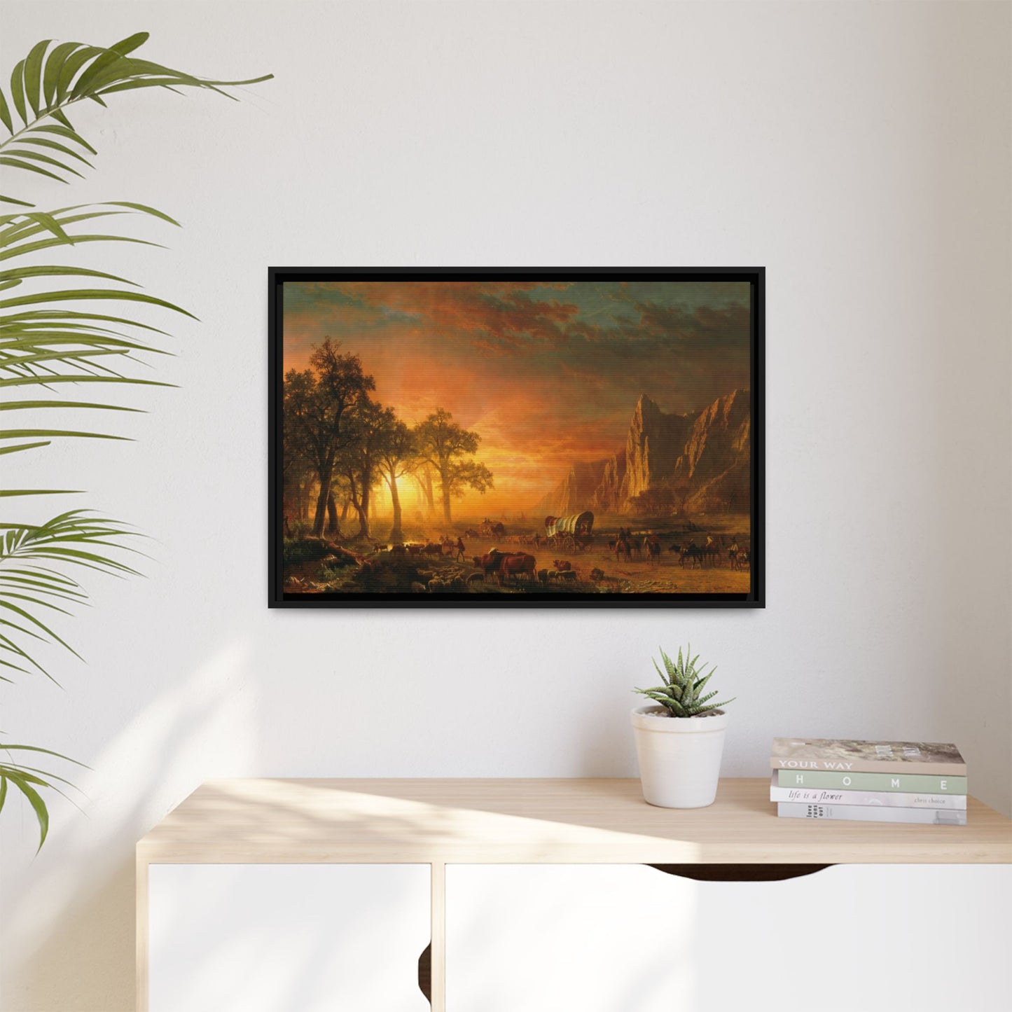 Bierstadt, Albert - Emigrants Crossing the Plains (1867) - Matte Canvas, Framed