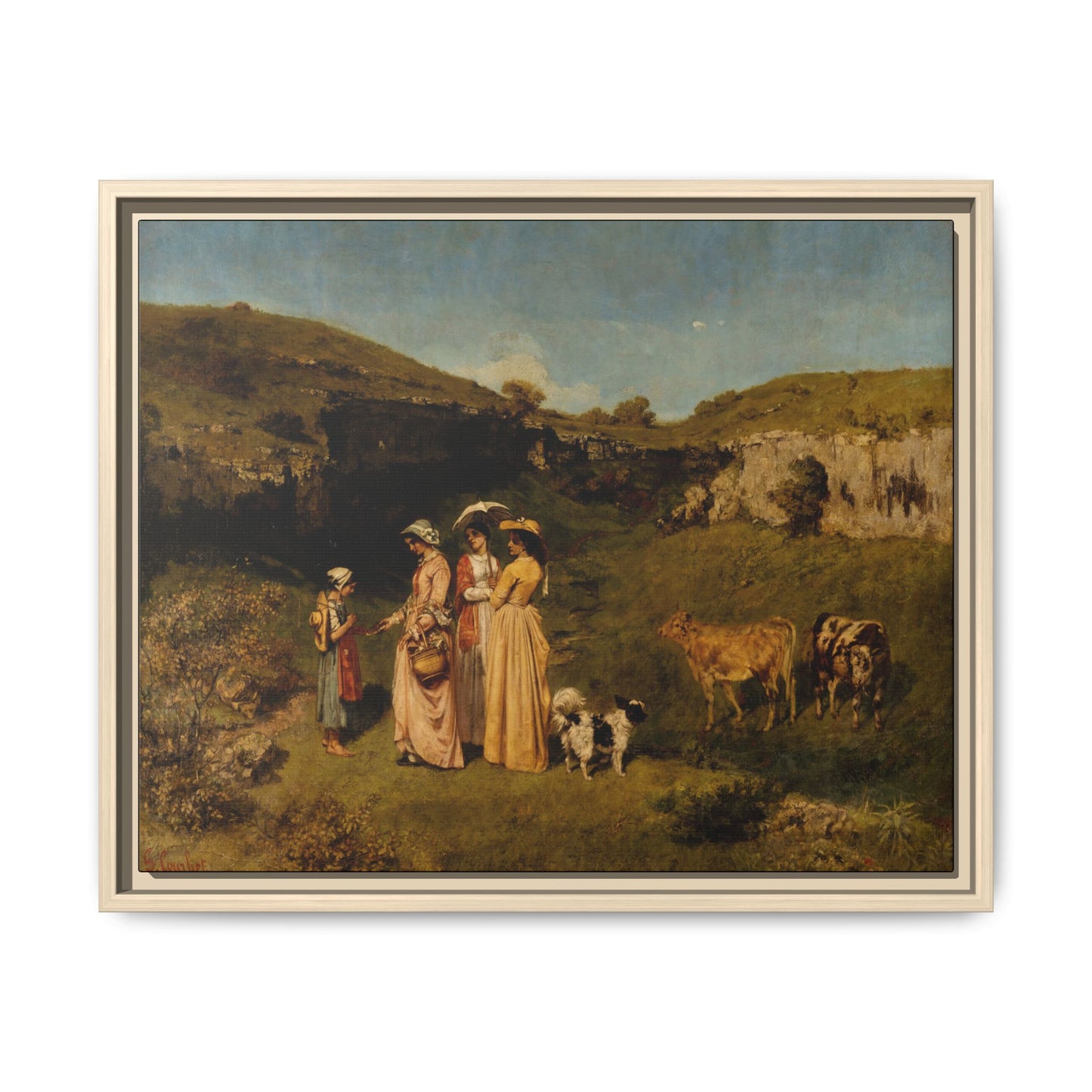 Courbet, Gustave - Young Ladies of the Village (1851) - Matte Canvas, Framed