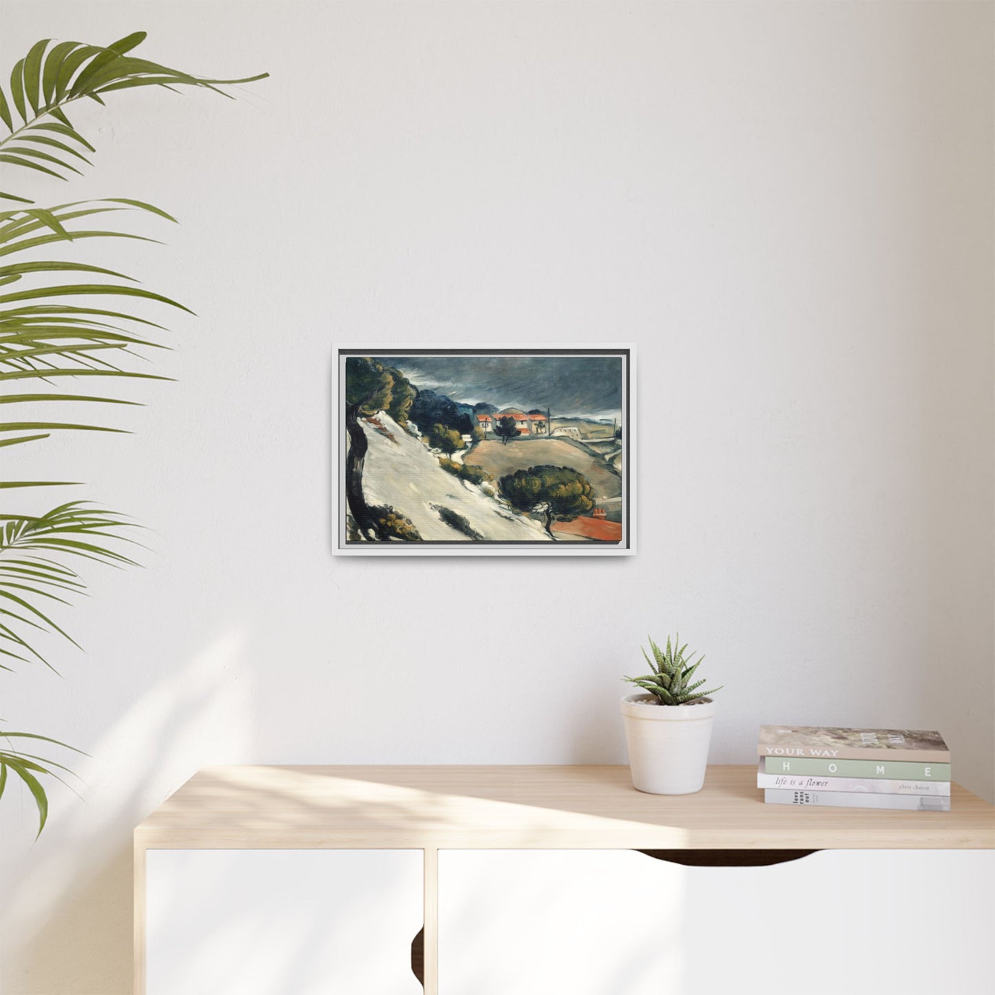 Cézanne, Paul - L’Estaque, Melting Snow (1870) - Matte Canvas, Framed