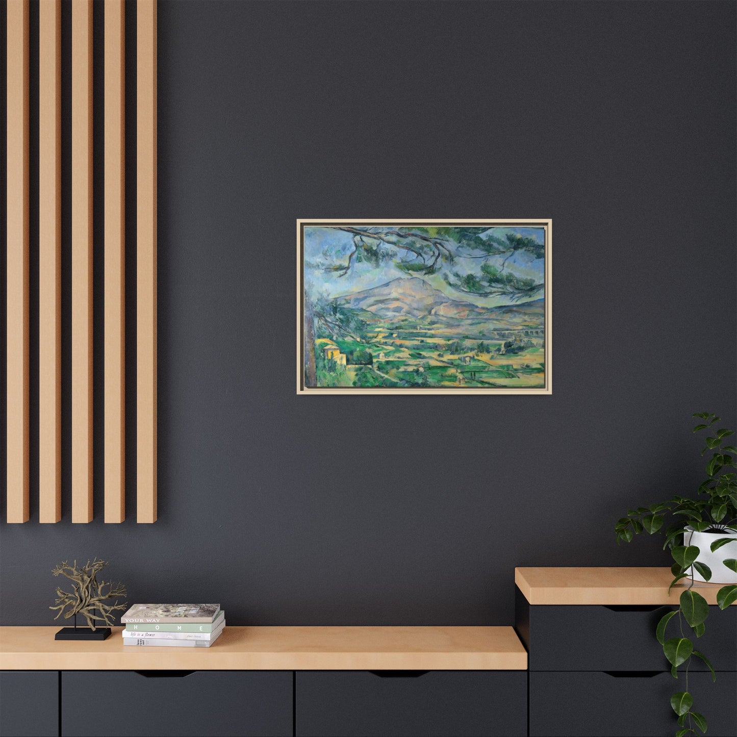 Cézanne, Paul - Mont Sainte-Victoire with Large Pine (1887) - Matte Canvas, Framed