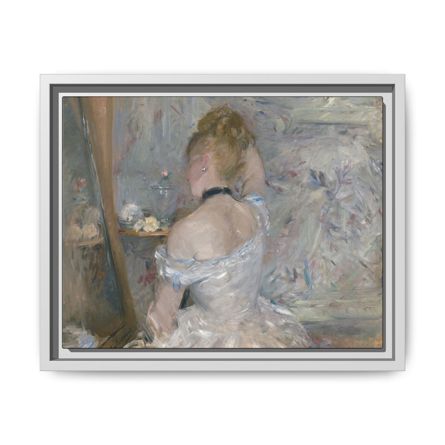 Morisot, Berthe - Woman at Her Toilette (1880) - Matte Canvas, Framed