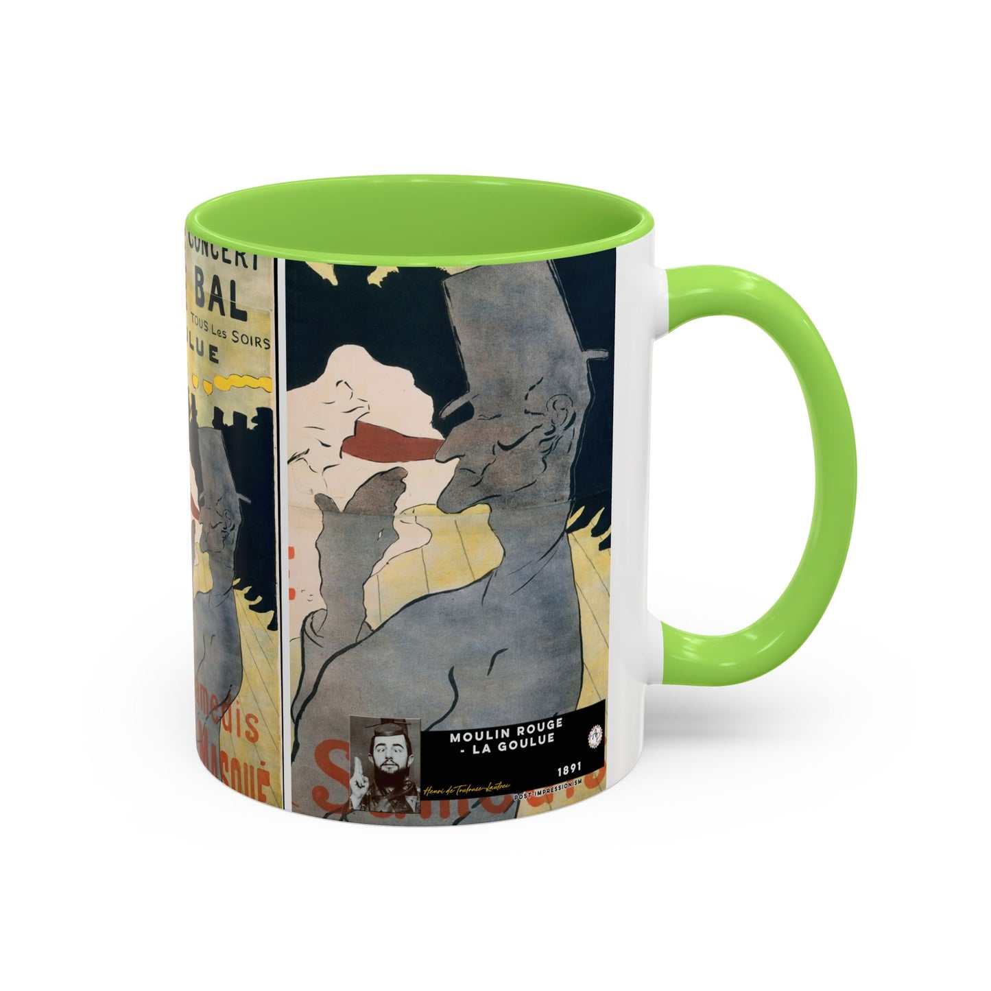 Toulouse-Lautrec, Henri - Moulin Rouge - La Goulue (1891) - Colorful Accent Mugs