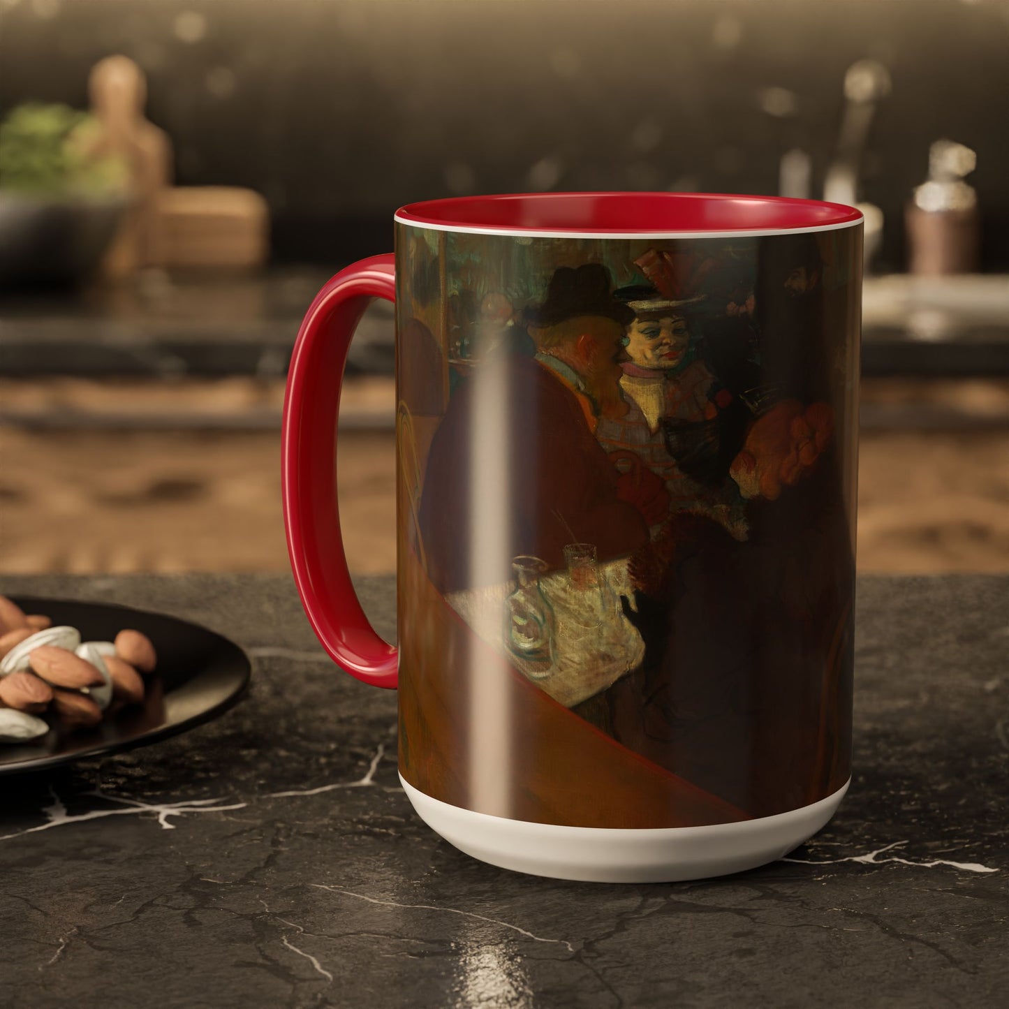Toulouse-Lautrec, Henri - At the Moulin Rouge (1892) - Colorful Accent Mugs
