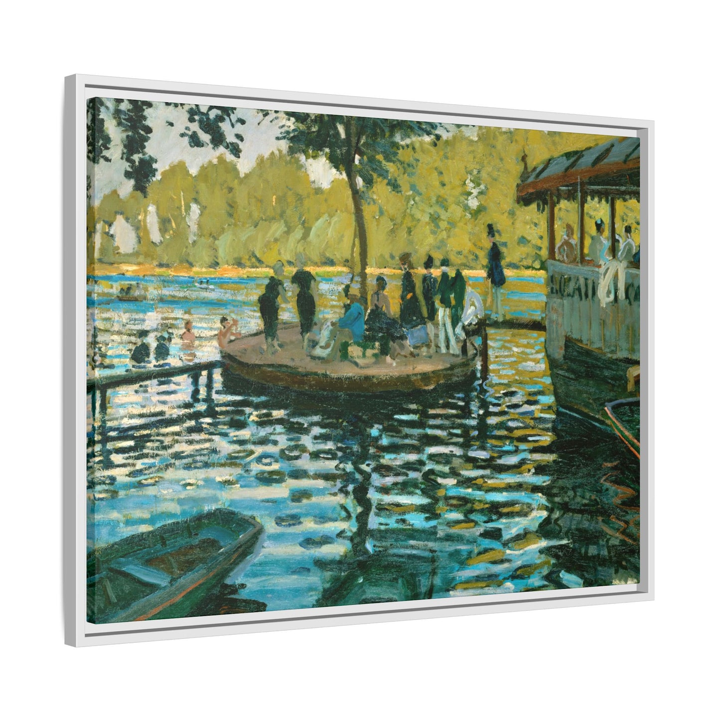 Monet, Claude - La Grenouillere (1869) - Matte Canvas, Framed