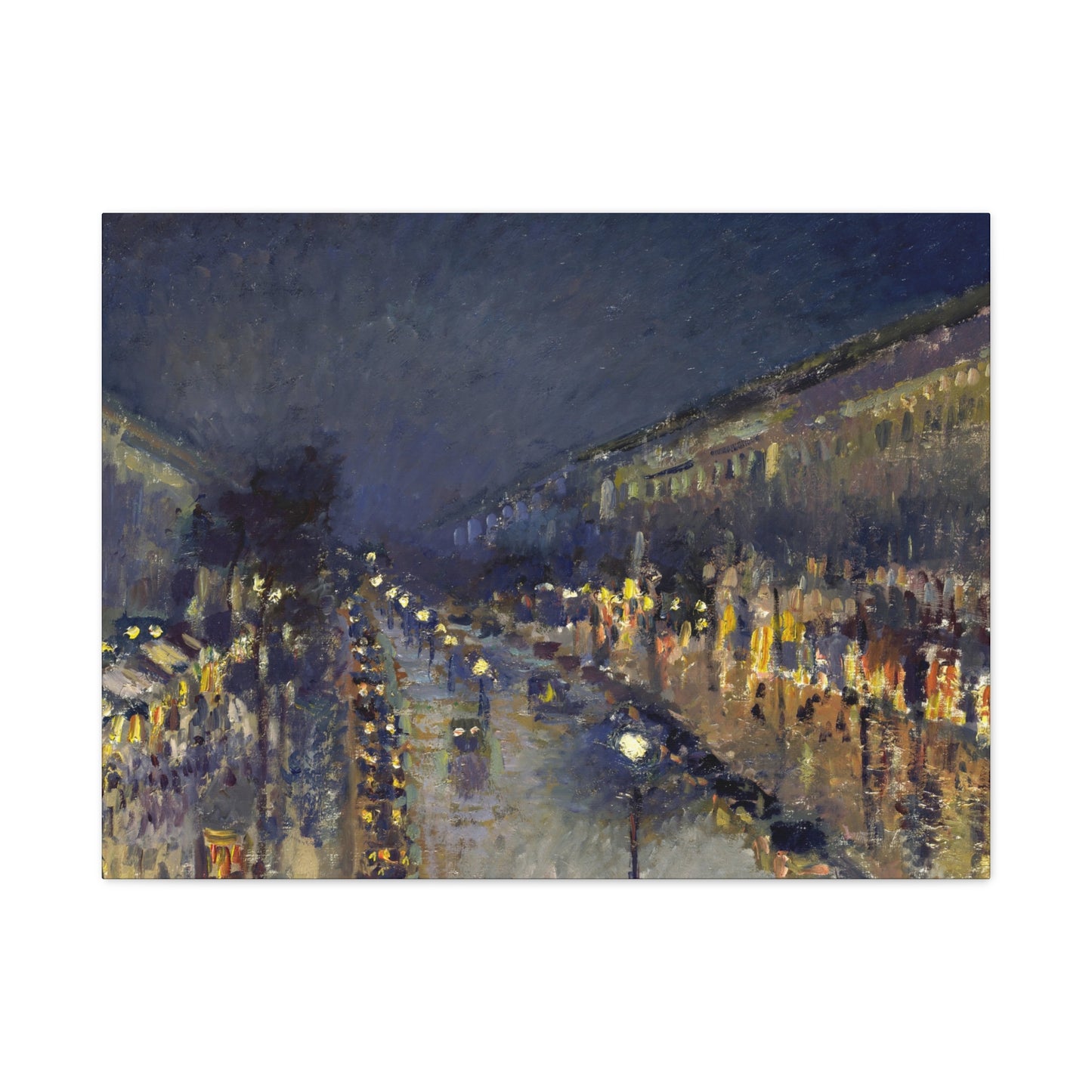 Pissarro, Camille - The Boulevard Montmartre At Night (1897) - Canvas Block, unframed