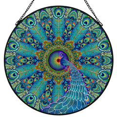 Melek Taus Mandala - Stained Glass Suncatcher
