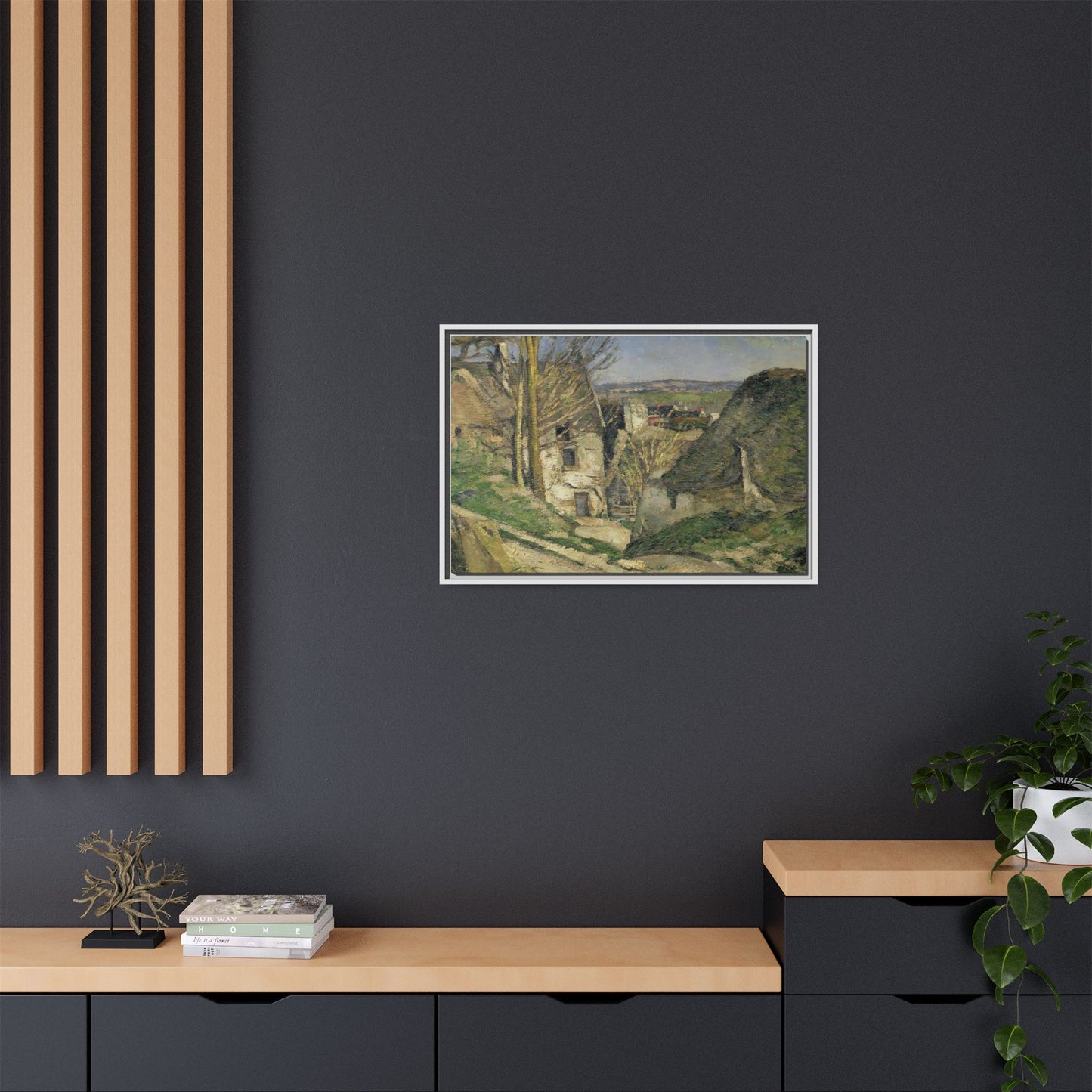 Cézanne, Paul - The House of the Hanged Man, Auvers-sur-Oise (1874) - Matte Canvas, Framed