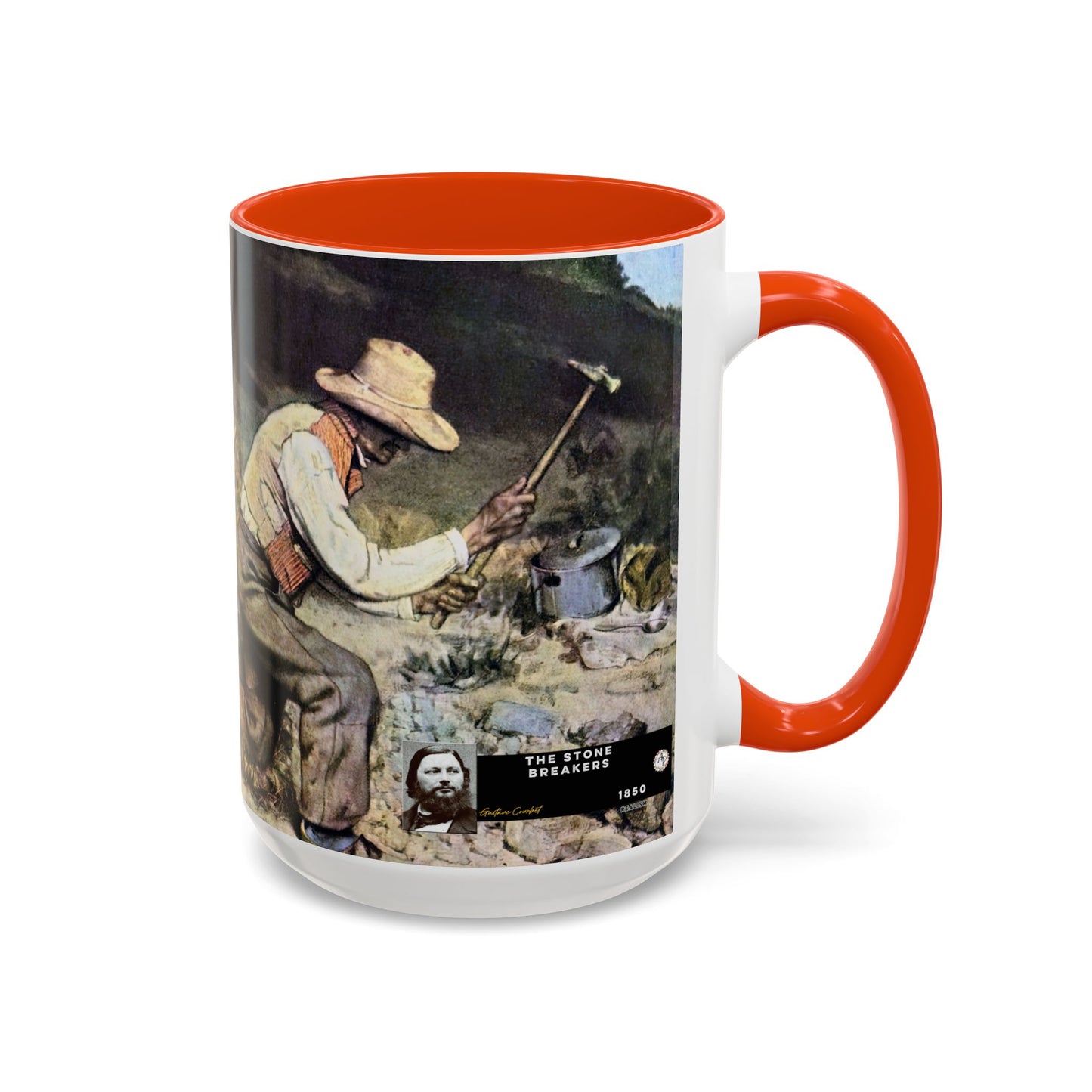 Courbet, Gustave - The Stone Breakers (1850) - Colorful Accent Mugs