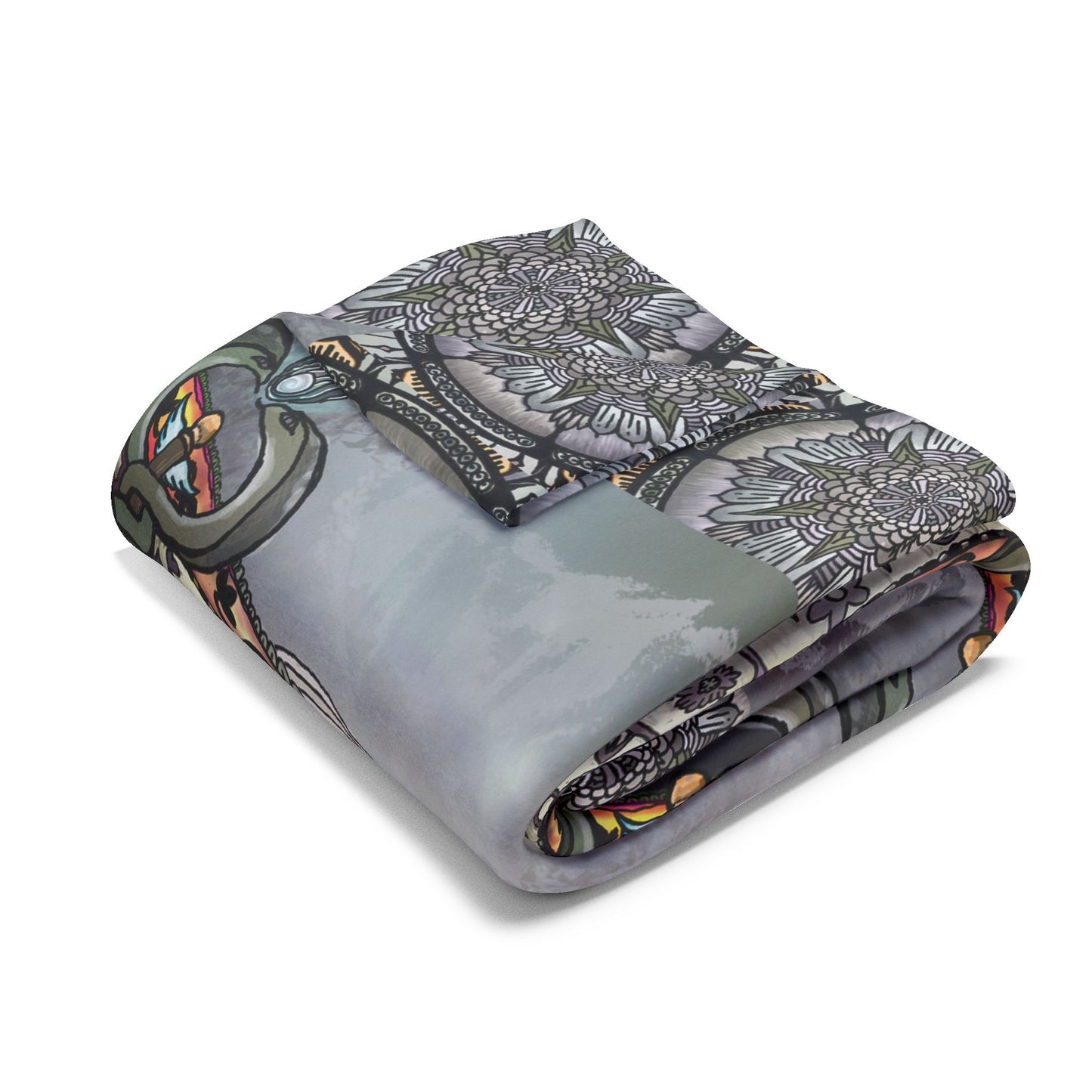 Memento Mori Mandala - Arctic Fleece Blanket