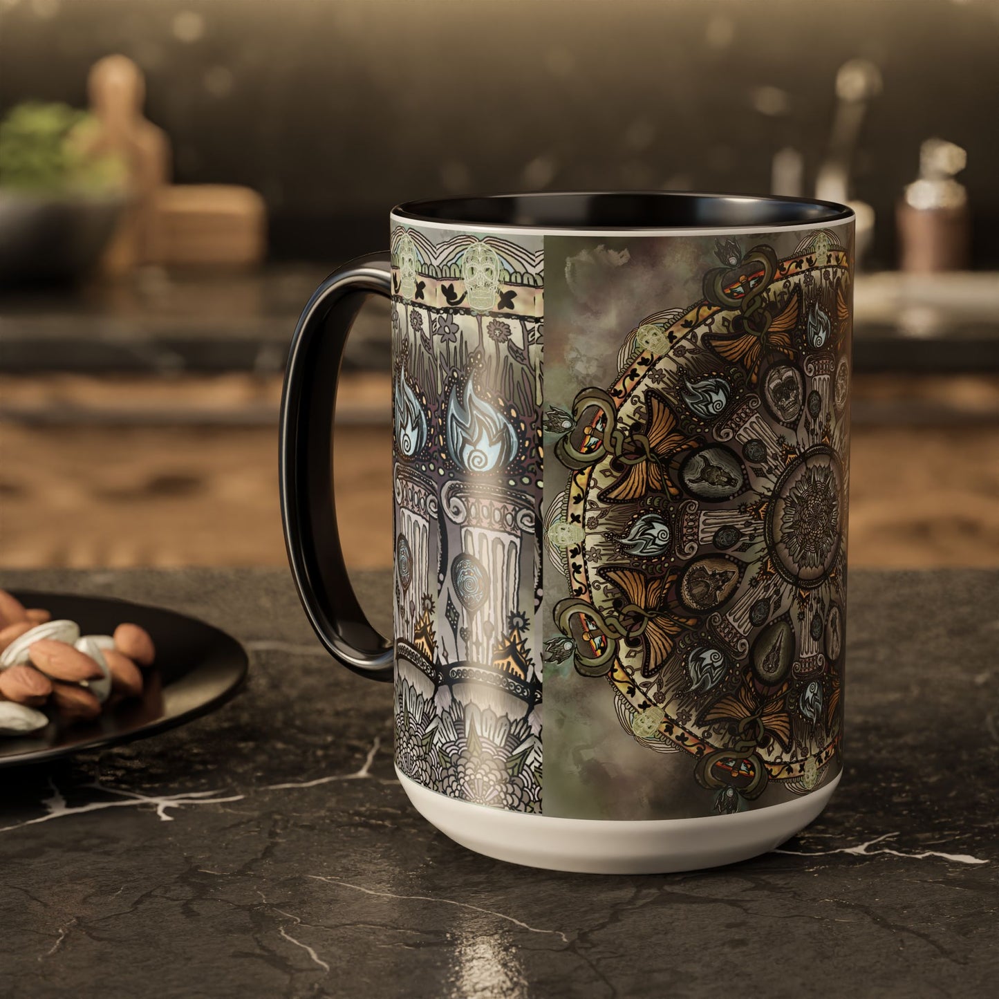 Pacio, Adam - Memento Mori Mandala - Colorful Accent Mugs