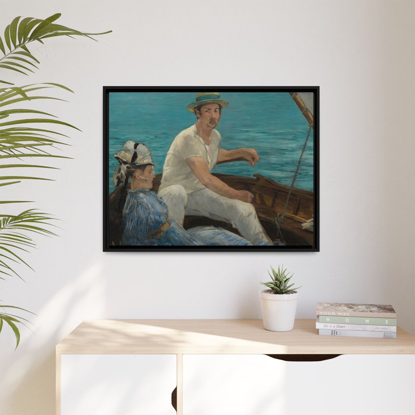 Manet, Édouard - Boating (1874) - Matte Canvas, Framed