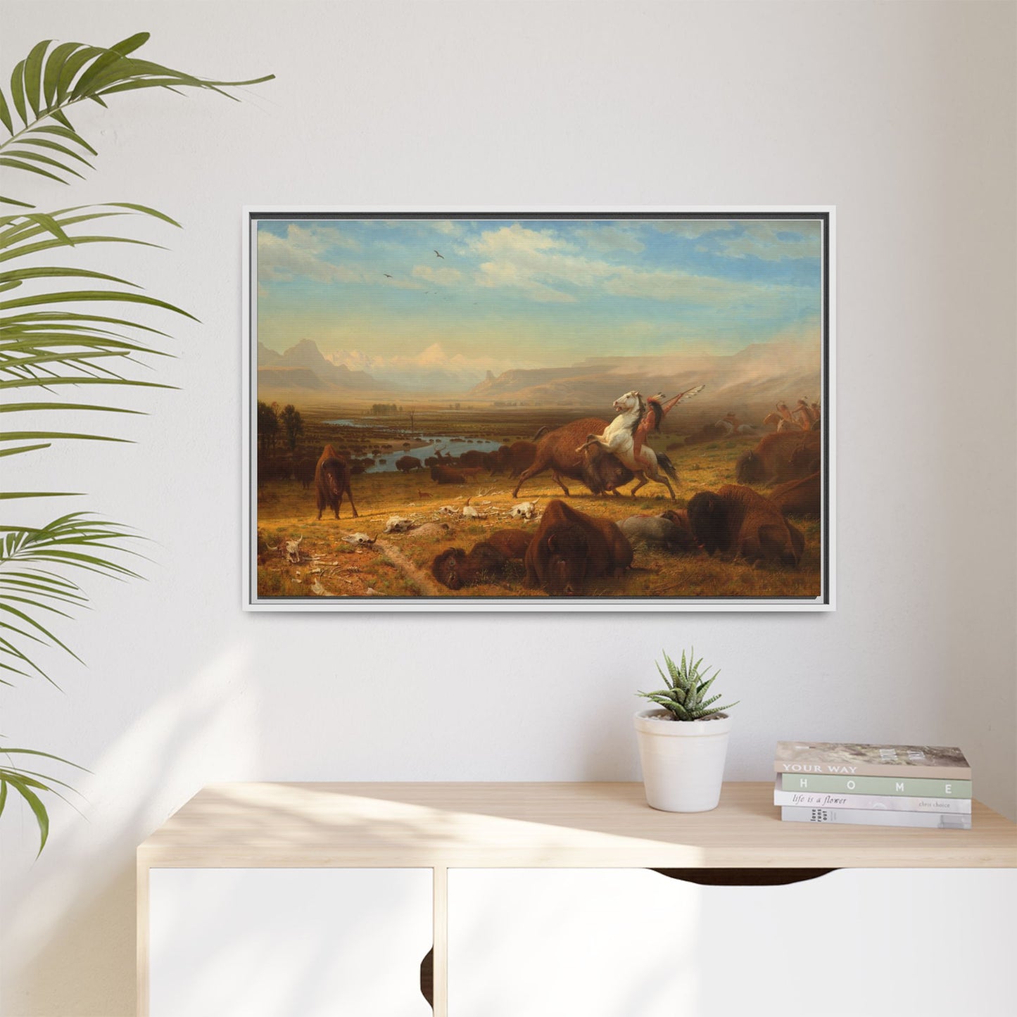 Bierstadt, Albert - The Last of the Buffalo  (1888) - Matte Canvas, Framed