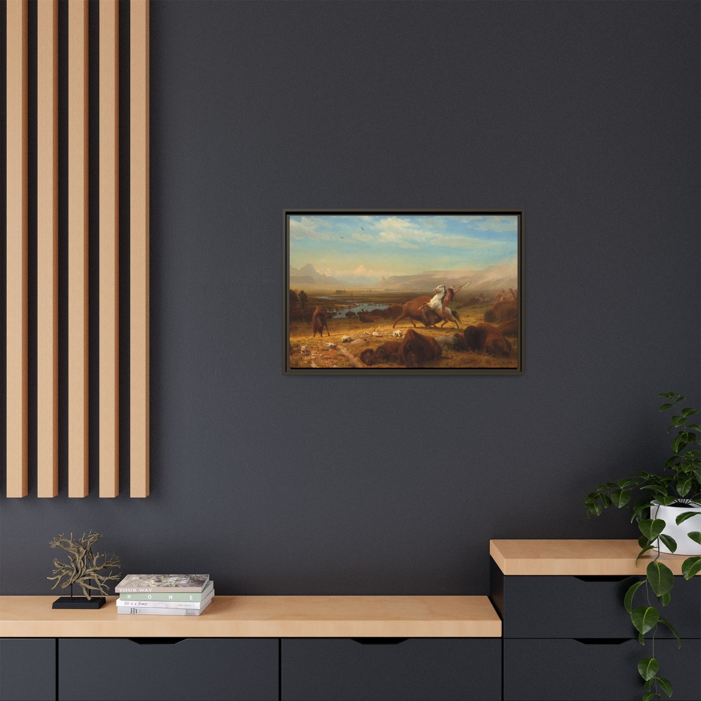 Bierstadt, Albert - The Last of the Buffalo  (1888) - Matte Canvas, Framed