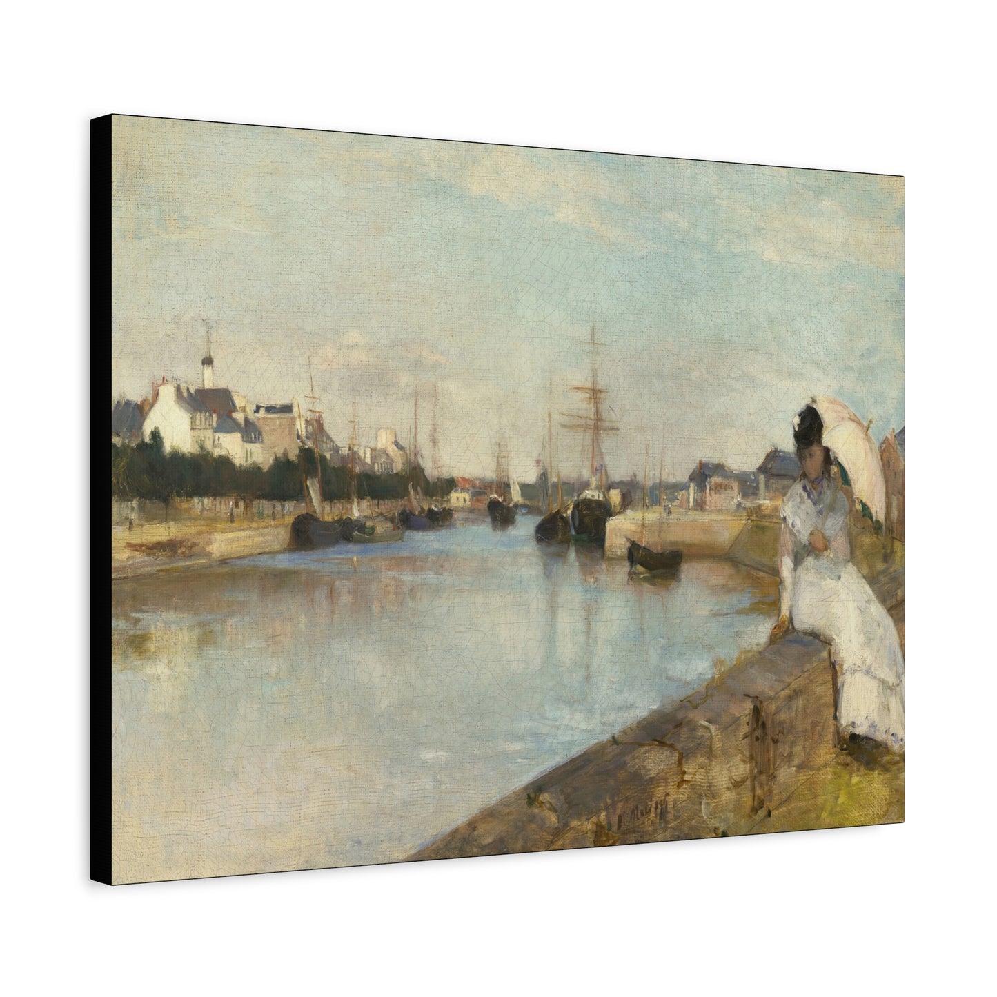 Morisot, Berthe - The Harbor at Lorient (1869) - Canvas Block, unframed