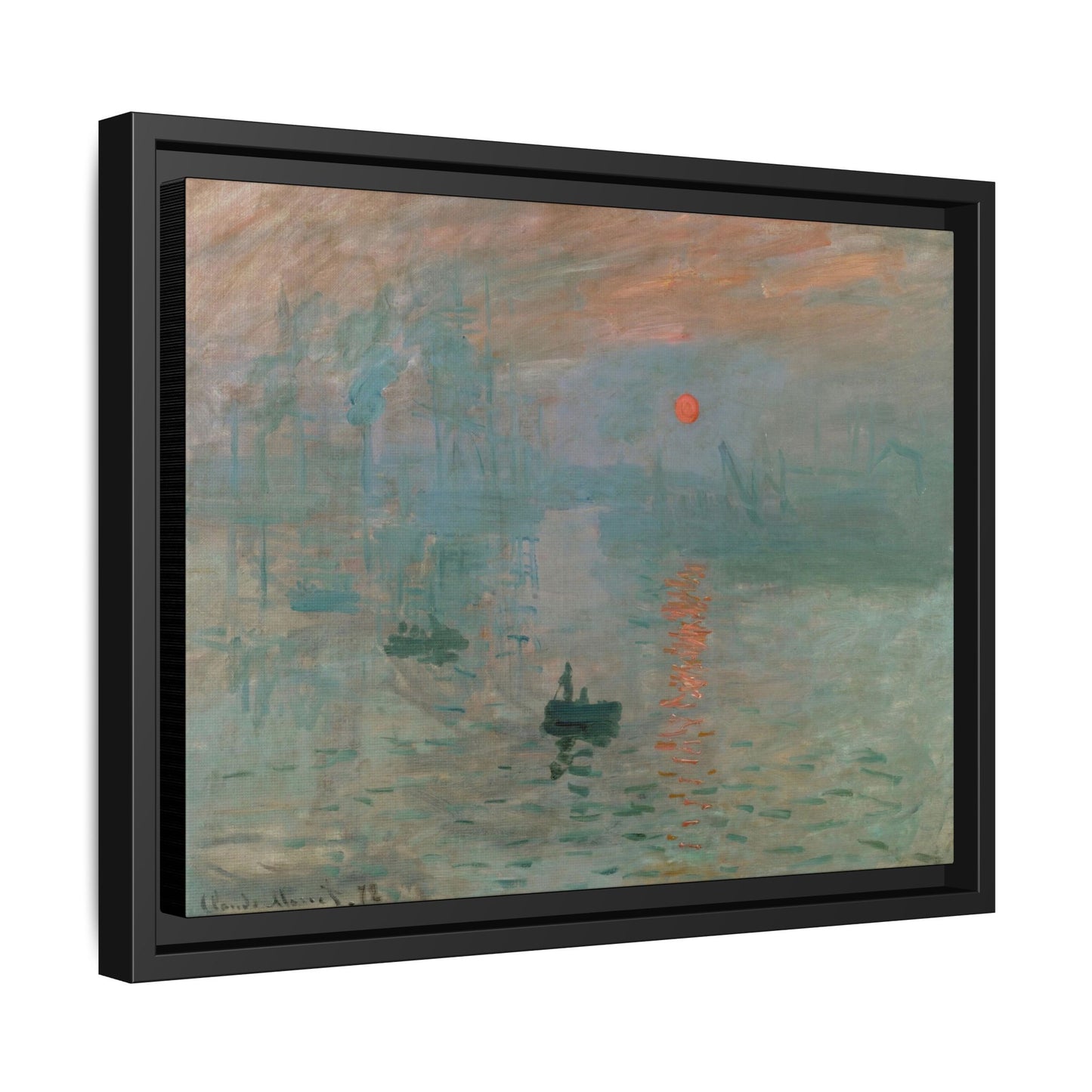 Monet, Claude - Impression, Sunrise (1872) - Matte Canvas, Framed