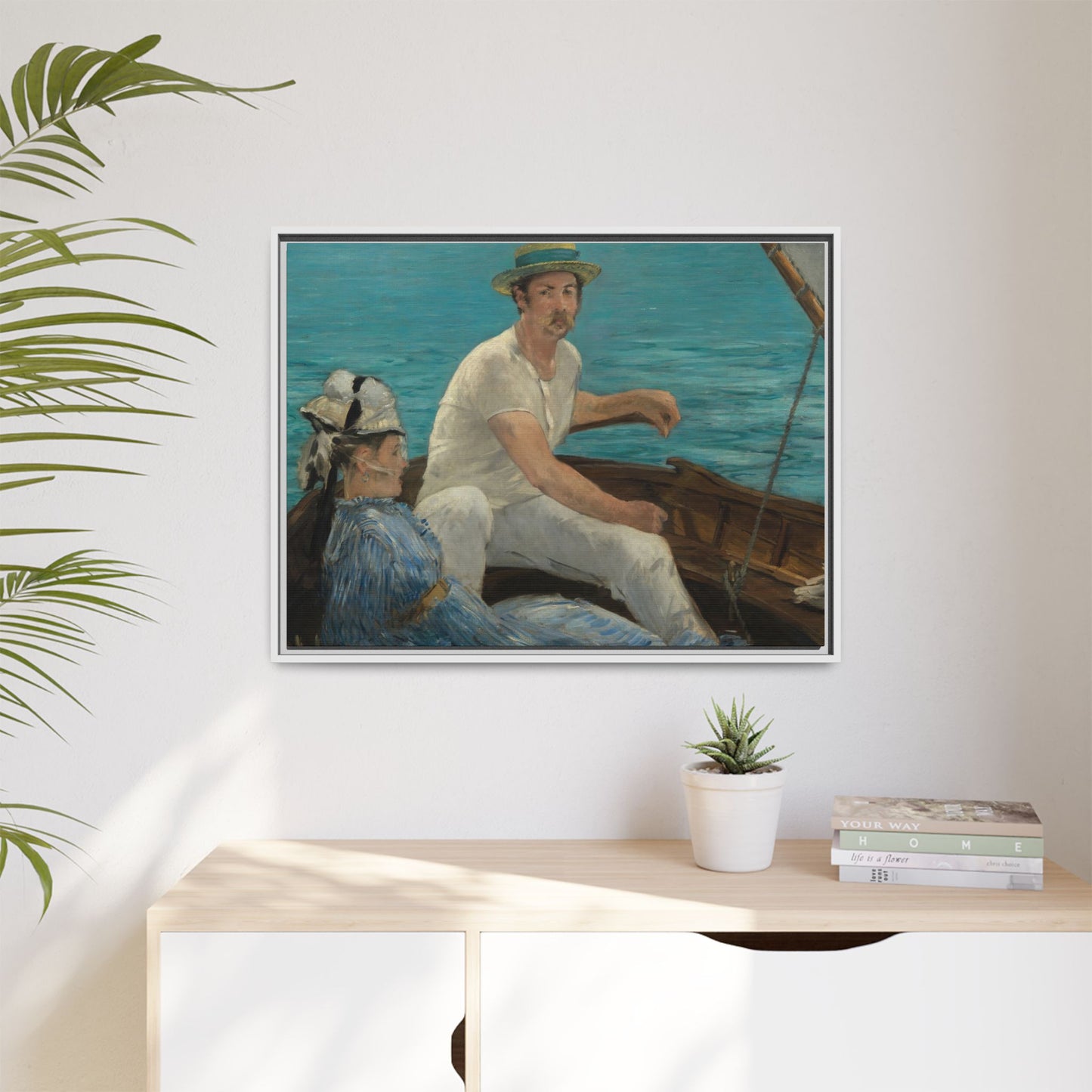 Manet, Édouard - Boating (1874) - Matte Canvas, Framed