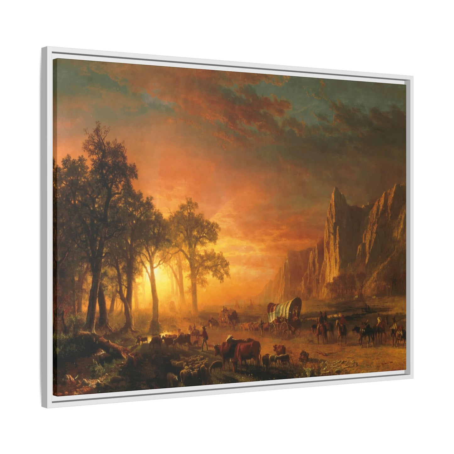 Bierstadt, Albert - Emigrants Crossing the Plains (1867) - Matte Canvas, Framed