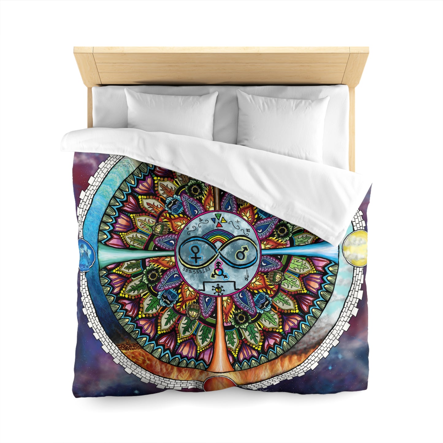 Lunar Rites Mandala - Microfiber Duvet Cover