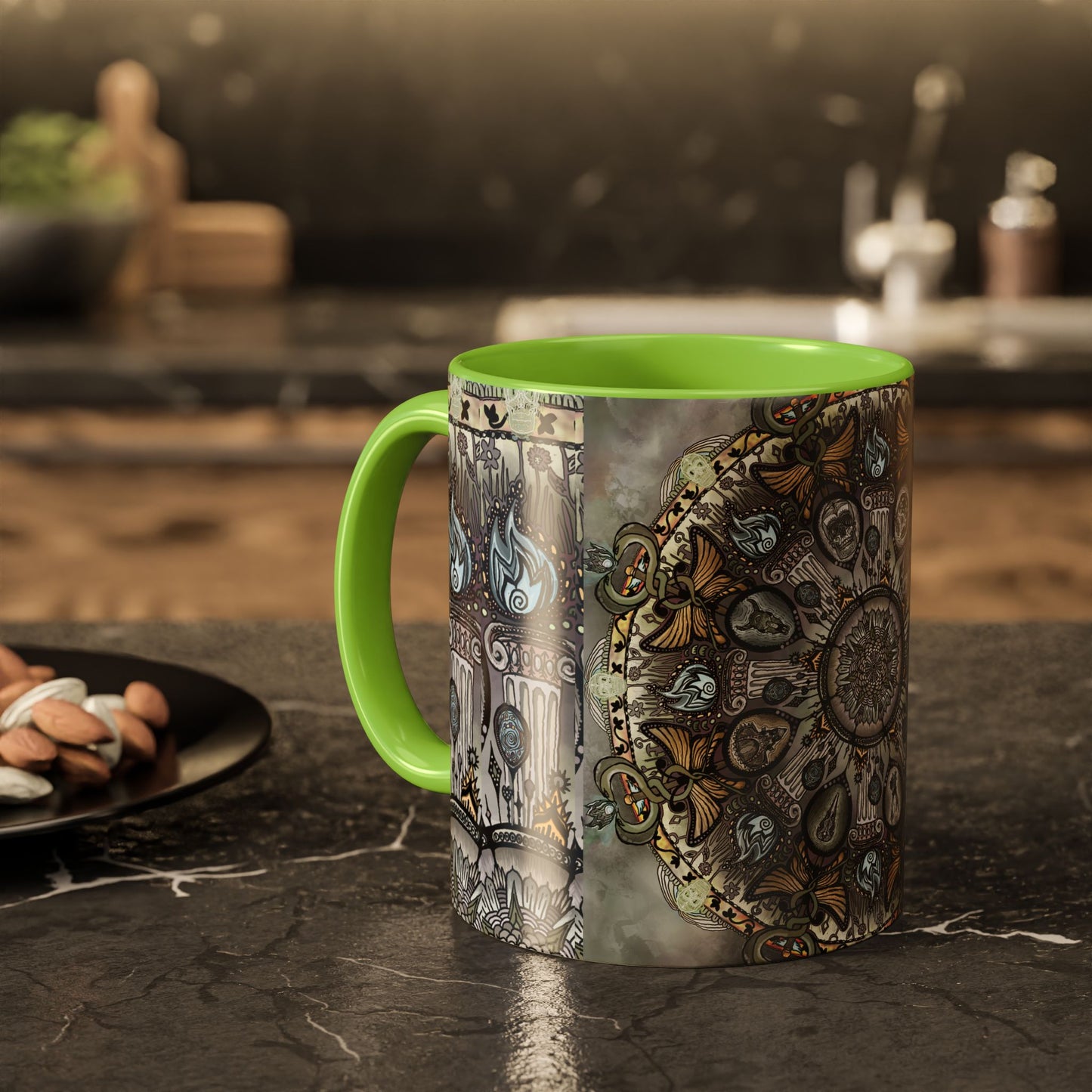 Pacio, Adam - Memento Mori Mandala - Colorful Accent Mugs